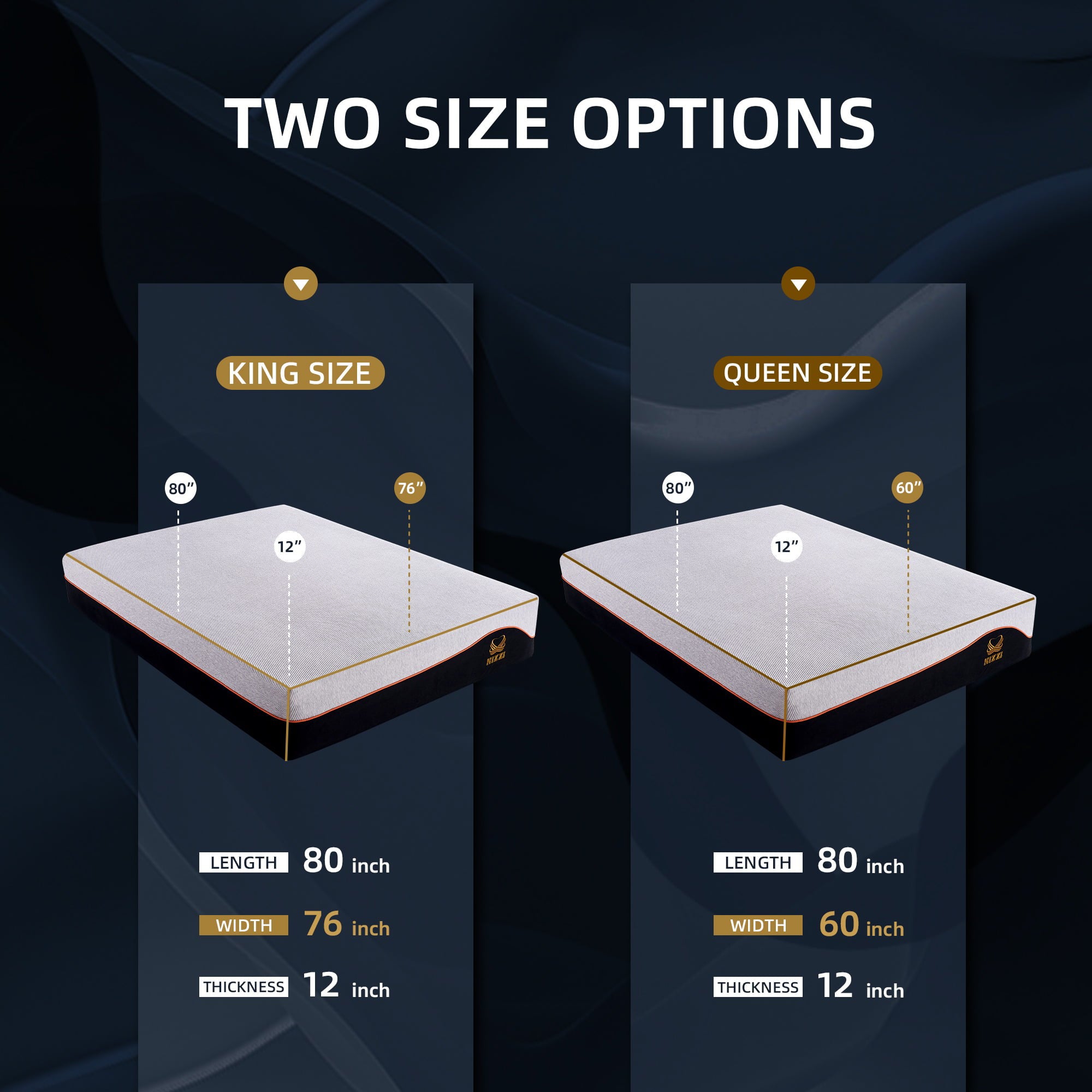 12 inch Hybrid Mattress in a Box Medium-Firm Queen Mattress with Gel Memory Foam for Pressure Relief