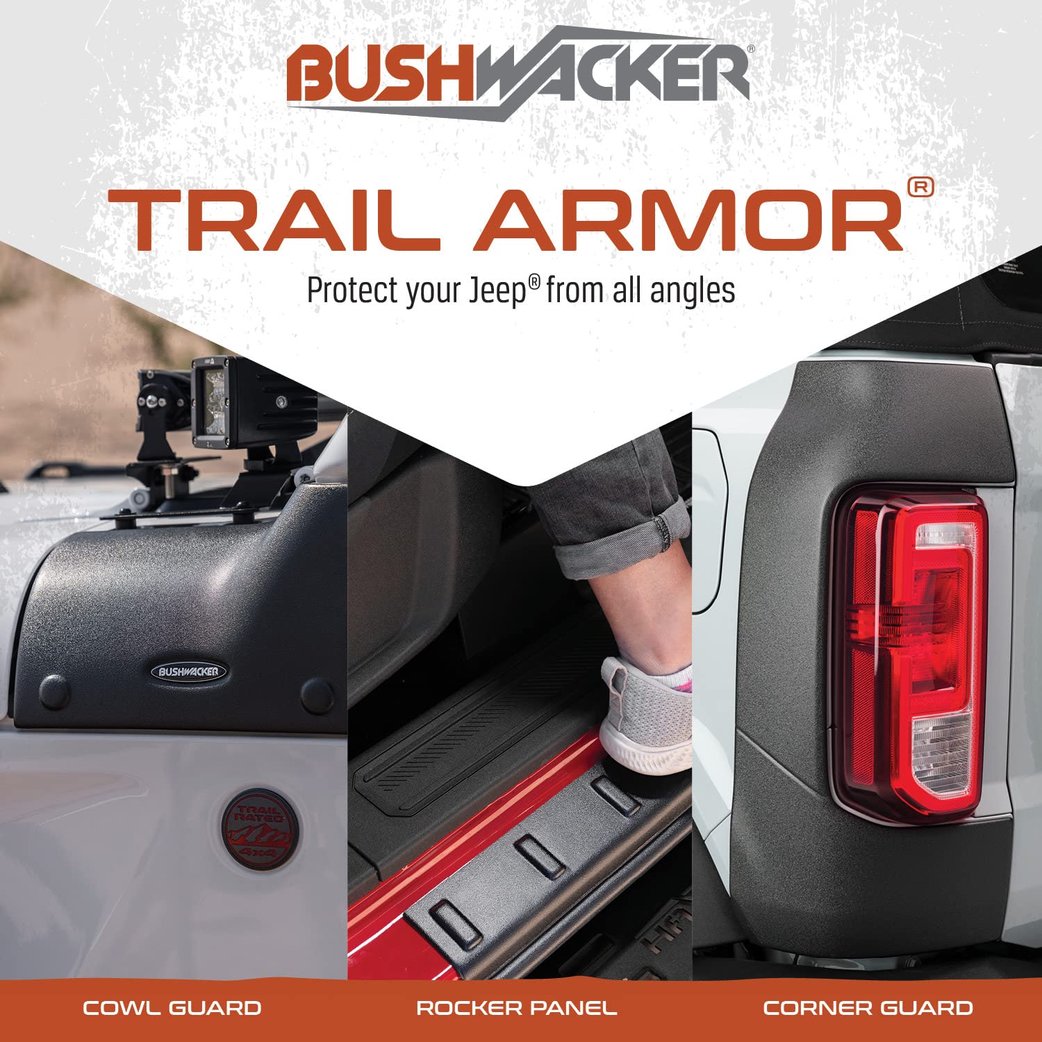 Bushwacker Trail Armor Hood Guard | 1-Piece. Black. Textured Finish