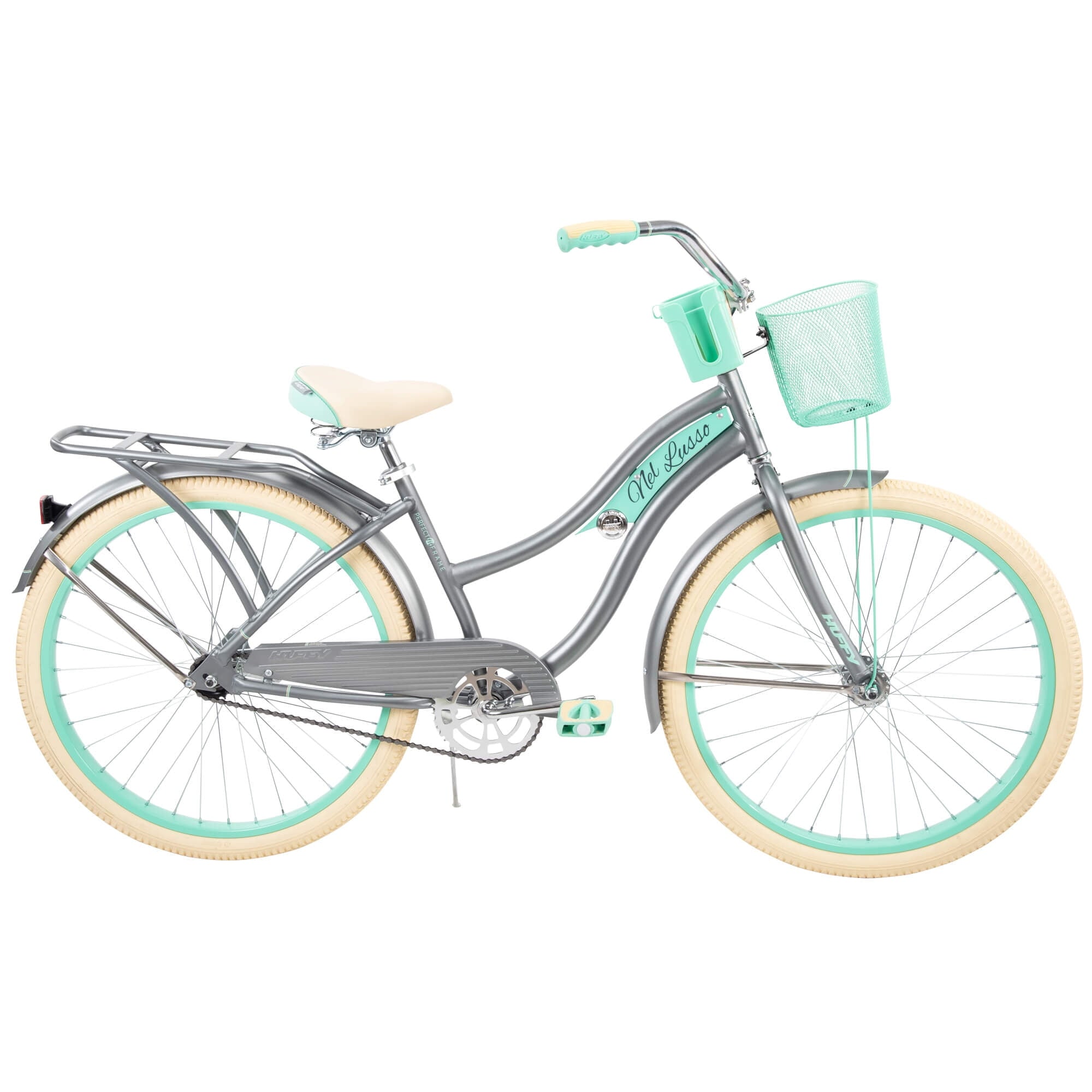 Nel Lusso Classic Cruiser Bike with Perfect Fit Frame. Women's. Gray. 26