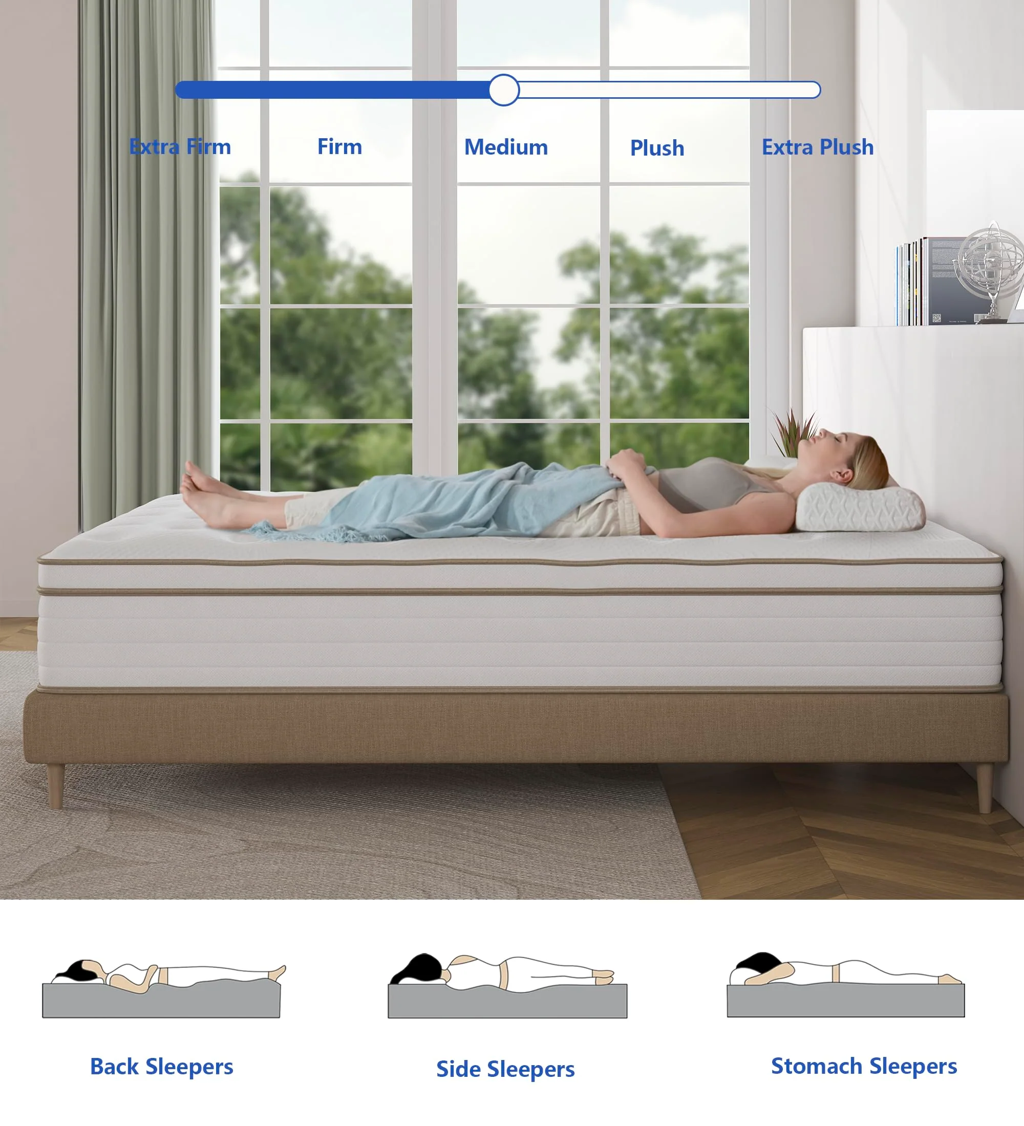 KOANTTI 12 Inch Medium Firm Memory Foam Mattresse