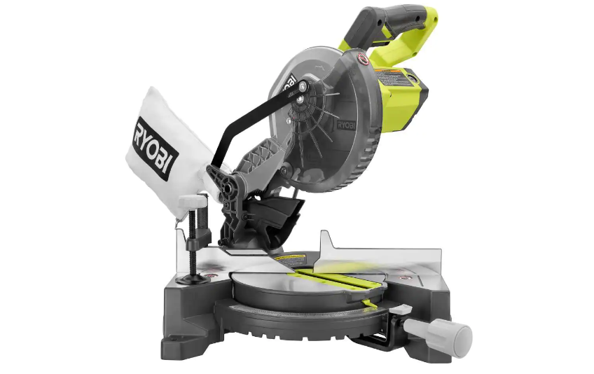 RYOBI Miter Saw TS1144A18MS01G 9 Amp 714 in. Compound Miter Saw with Universal QUICKSTAND - MadeInUSA