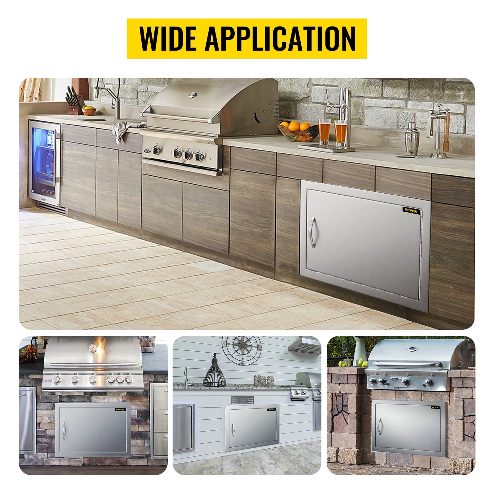 Access Door 20W x 14H inch BBQ Door Stainless Steel. Outdoor Kitchen Doors