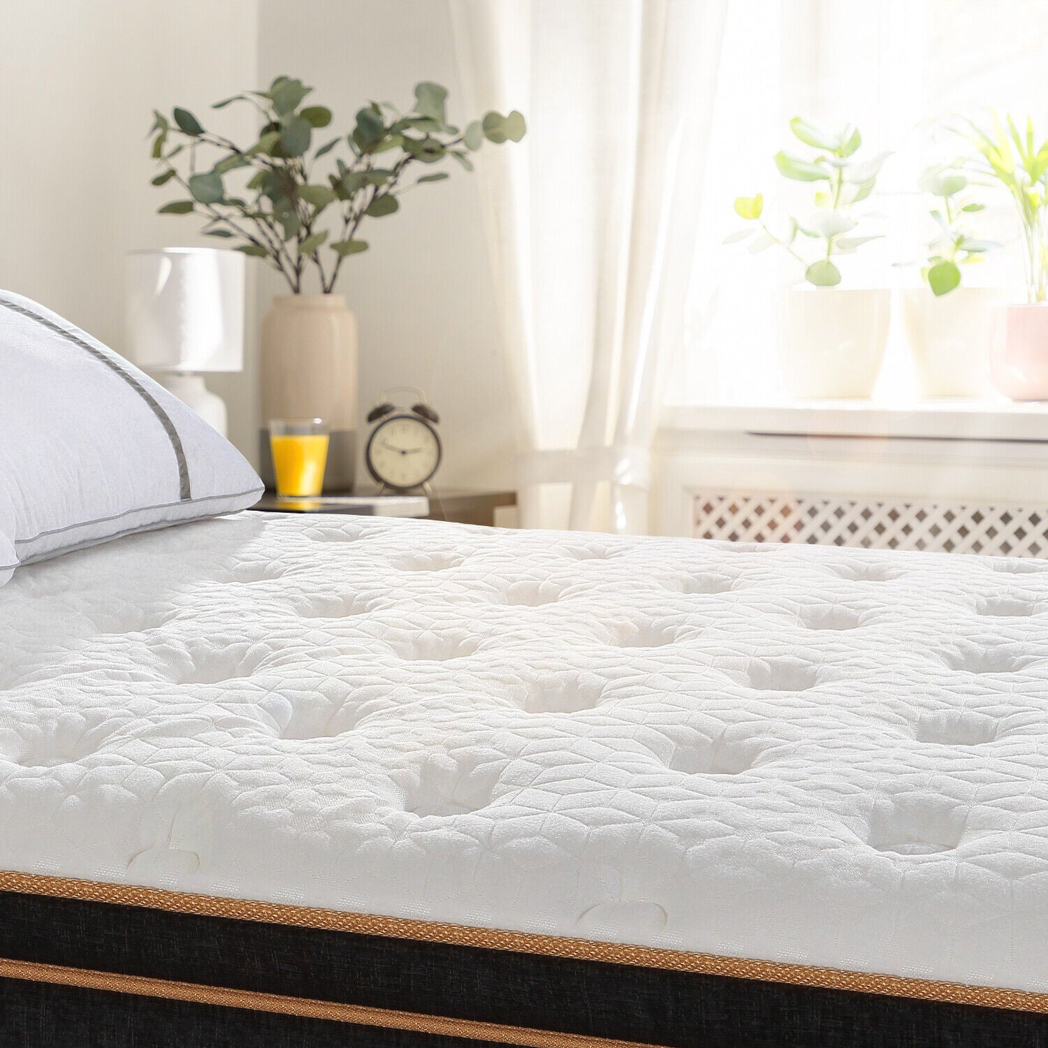 12 (H) Pocket Spring Hybrid Mattress. Queen Size Gel Infused Memory Foam Mattresses Bed in-a-Box CertiPUR-US Certified