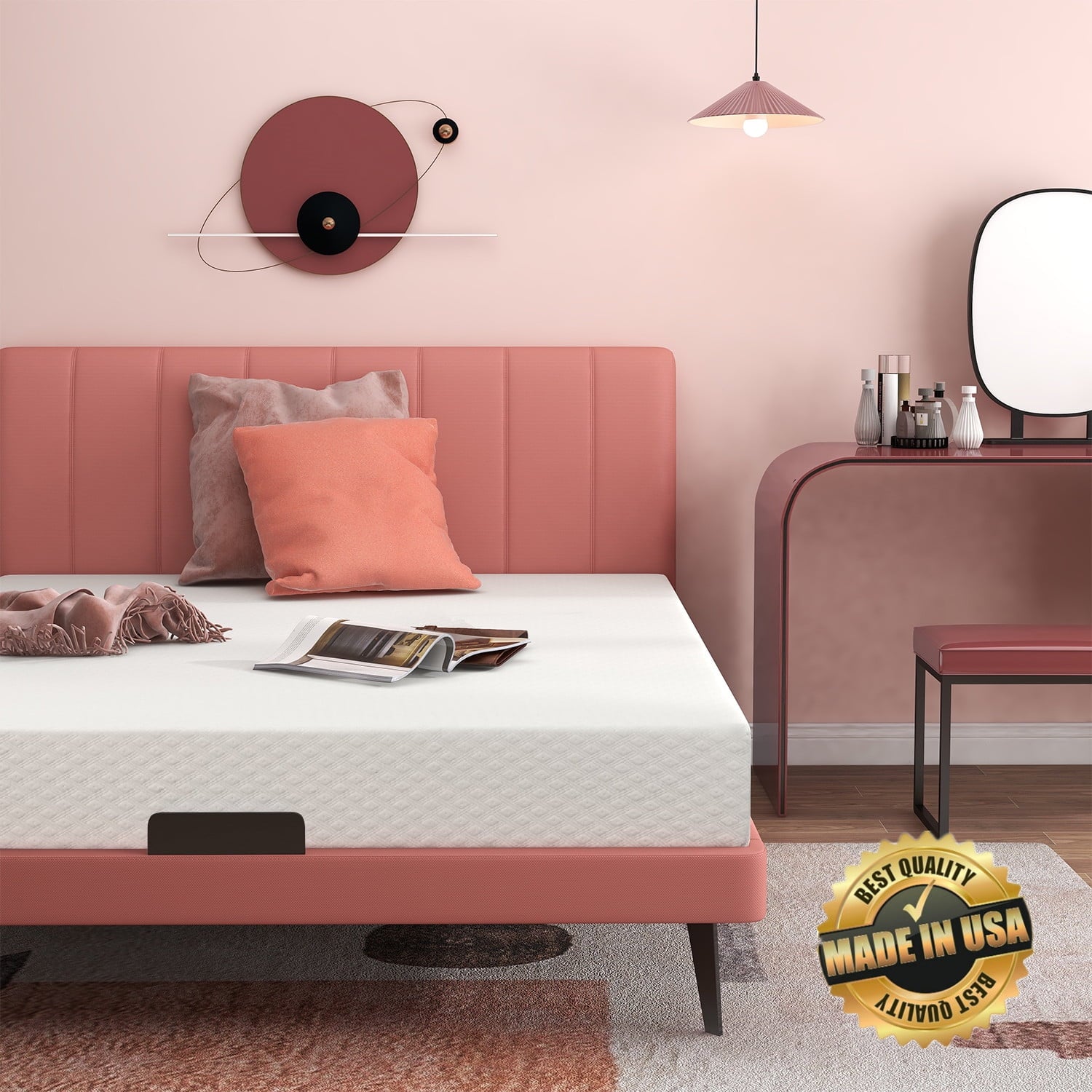 Mattress.Smiaoer 8 Cool Gel Memory Foam Mattress.Bed in a Box.Made in USA