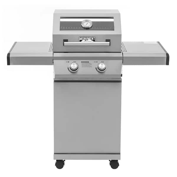2-Burner Propane Gas Grill in Stainless with Clear View Lid and LED Controls