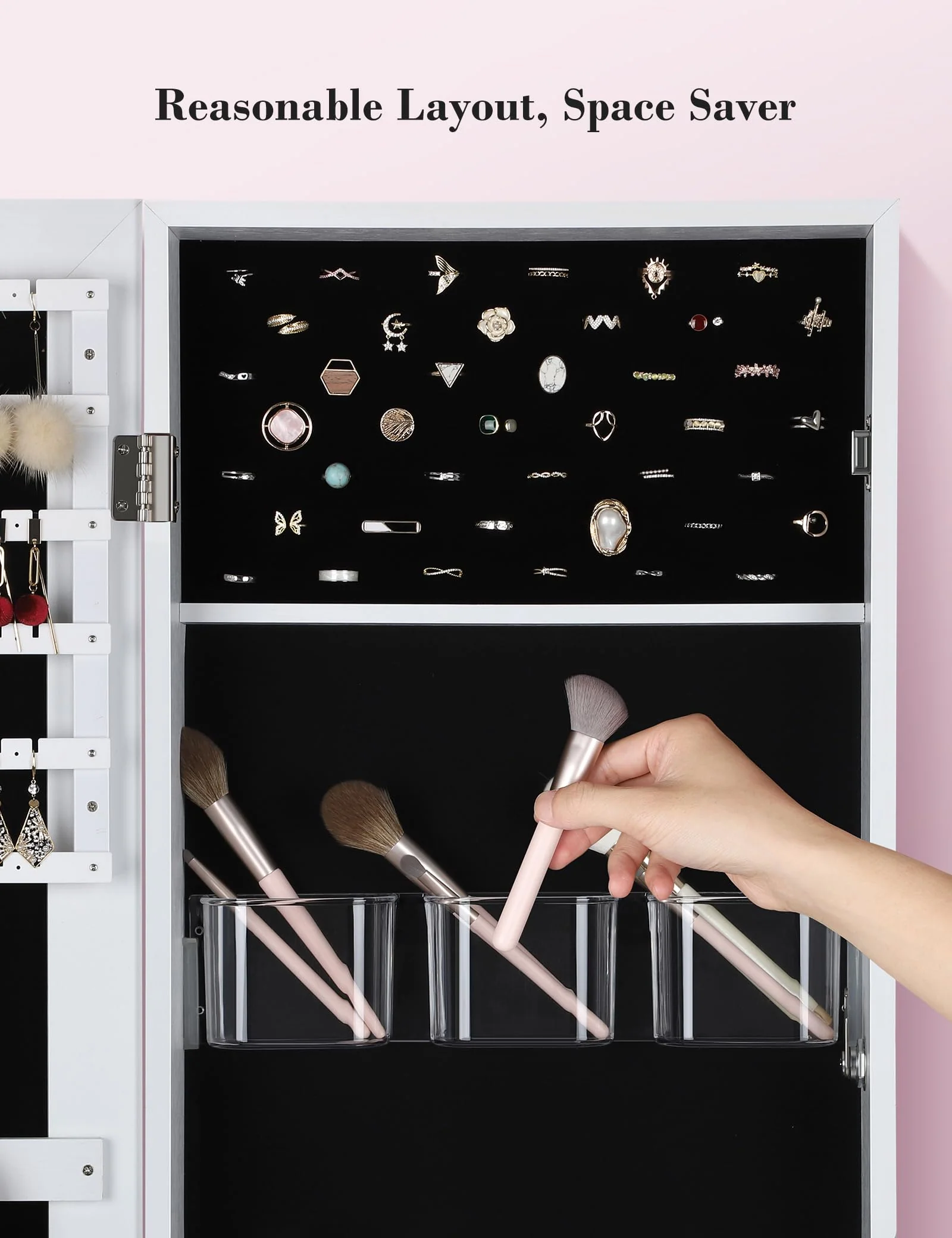 Nicetree Jewelry Cabinet with Full-Length Mirror