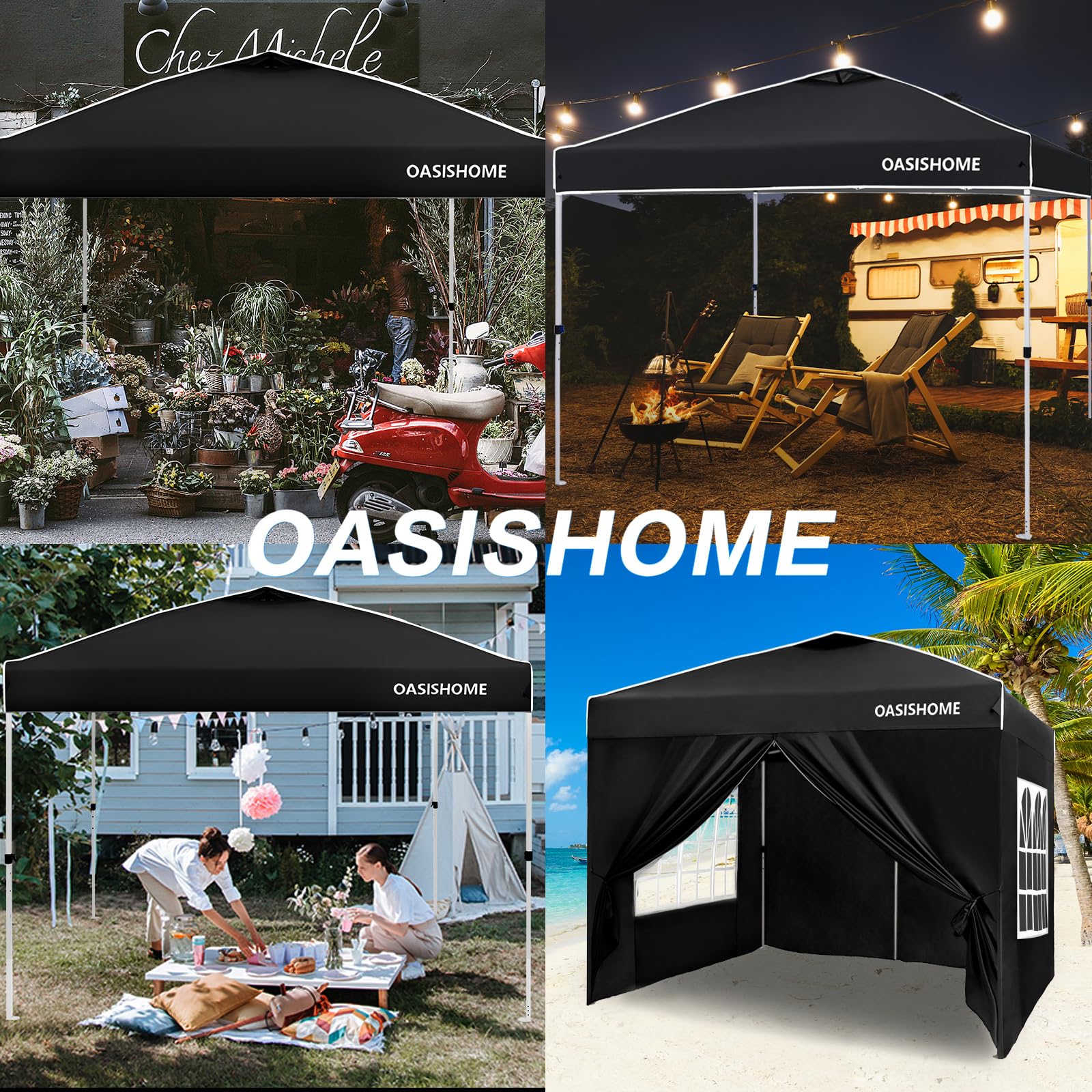 OASISHOME Pop-up Gazebo Instant Portable Canopy Tent 10'x10'