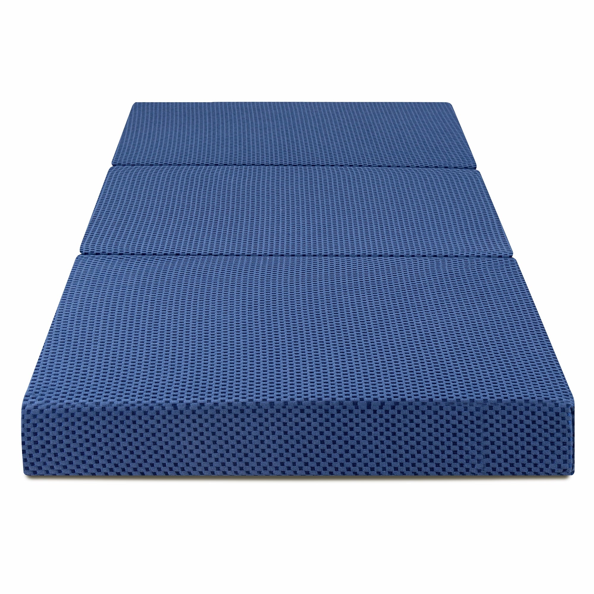 4'' Tri-Fold Memory Foam Mattress. Blue. Twin