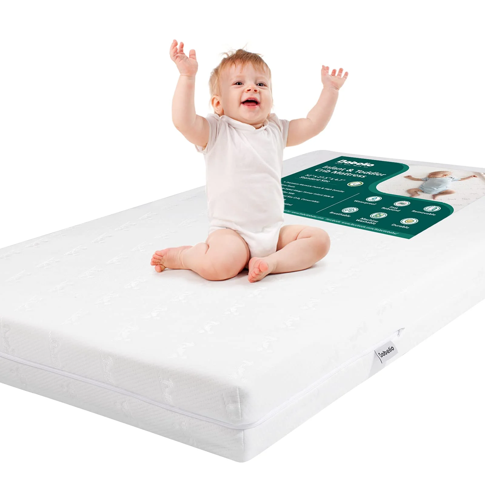 BABELIO Dual-Sided Memory Foam Toddler Mattress