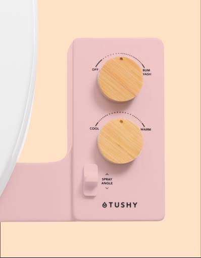 Tushy Spa 3.0 Bidet Attachment | Warm Water | Pink/Bamboo