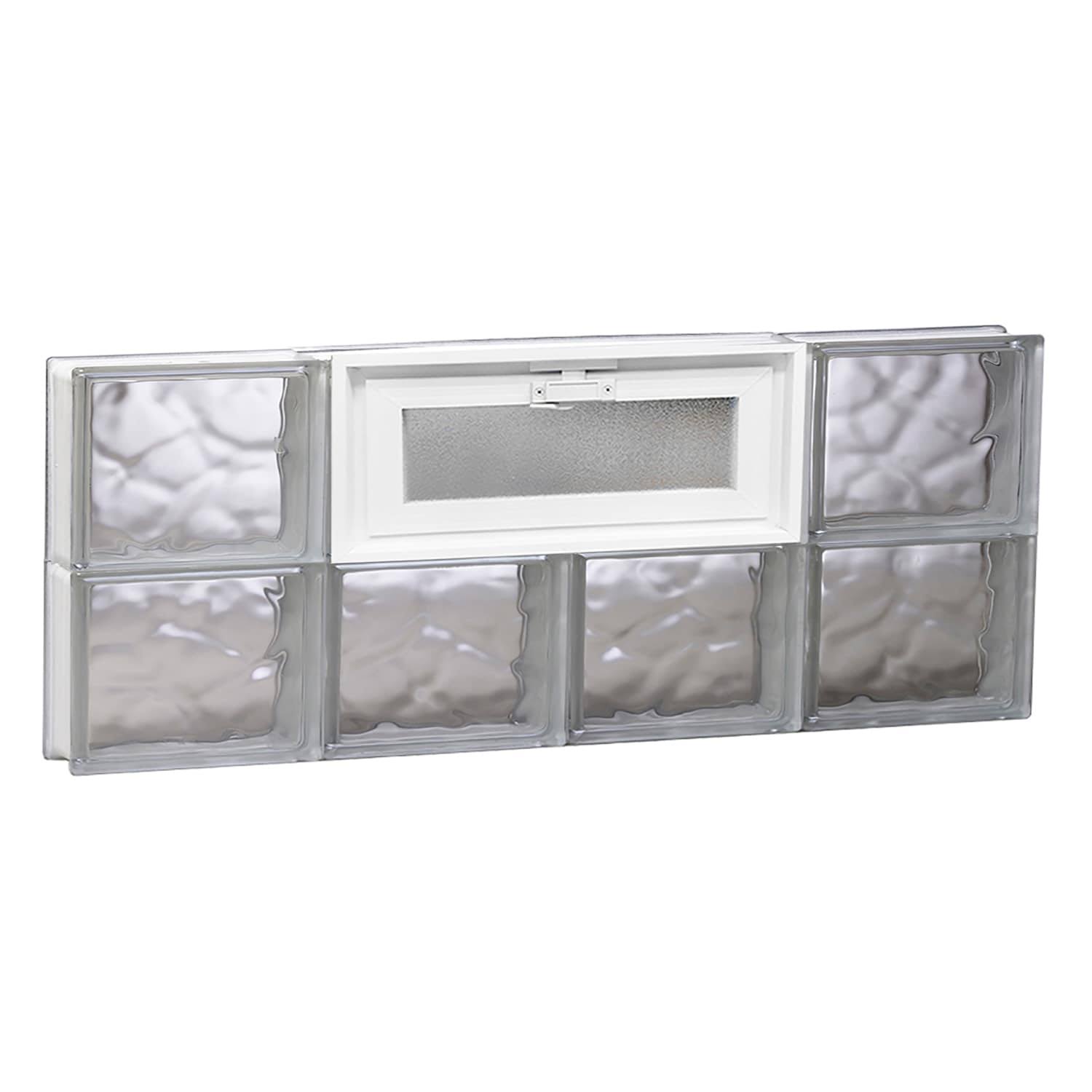 REDI2SET Wavy Glass 31-in x 11.5-in Frameless Replacement Glass Block Window in Clear | V3212DC