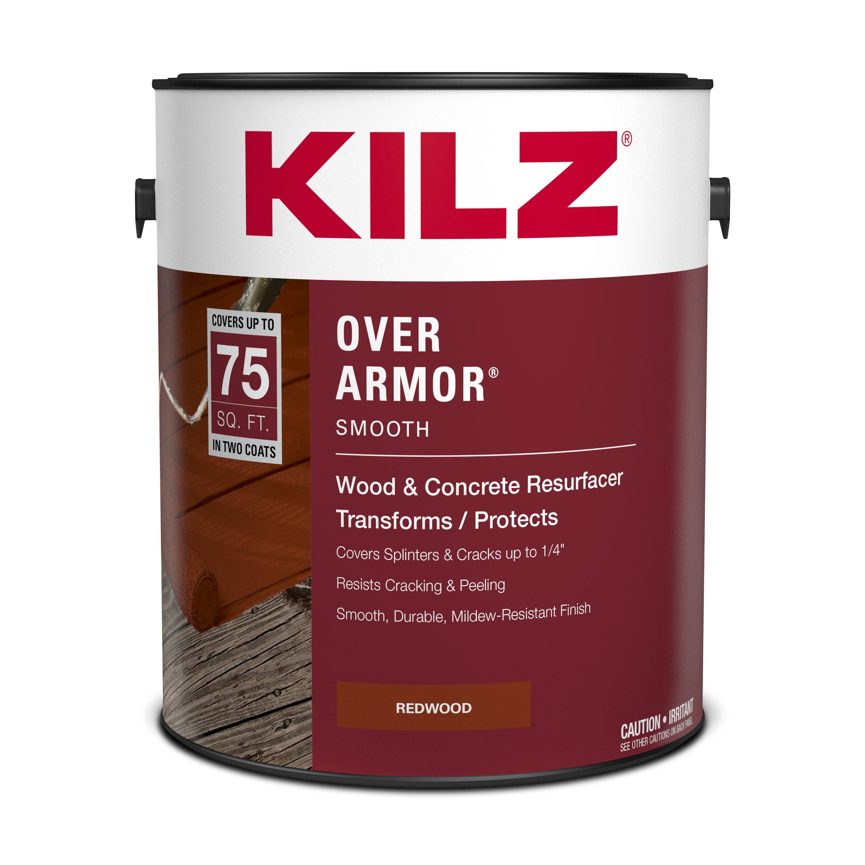Kilz Over Armor Smooth Wood/Concrete Coating, 1 Gallon, Redwood