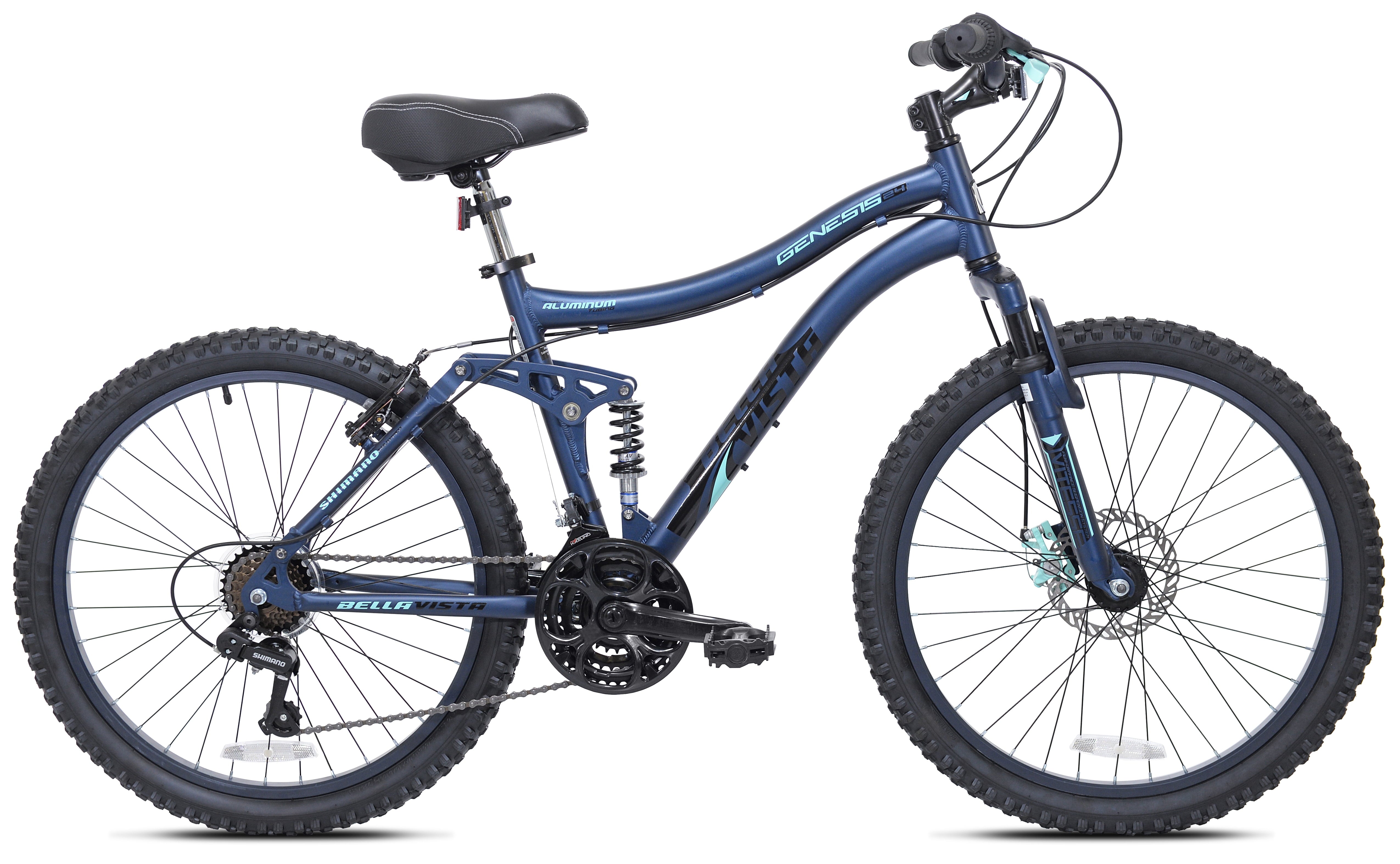 24 Bella Vista Girl's Full Suspension Mountain Bike. Blue