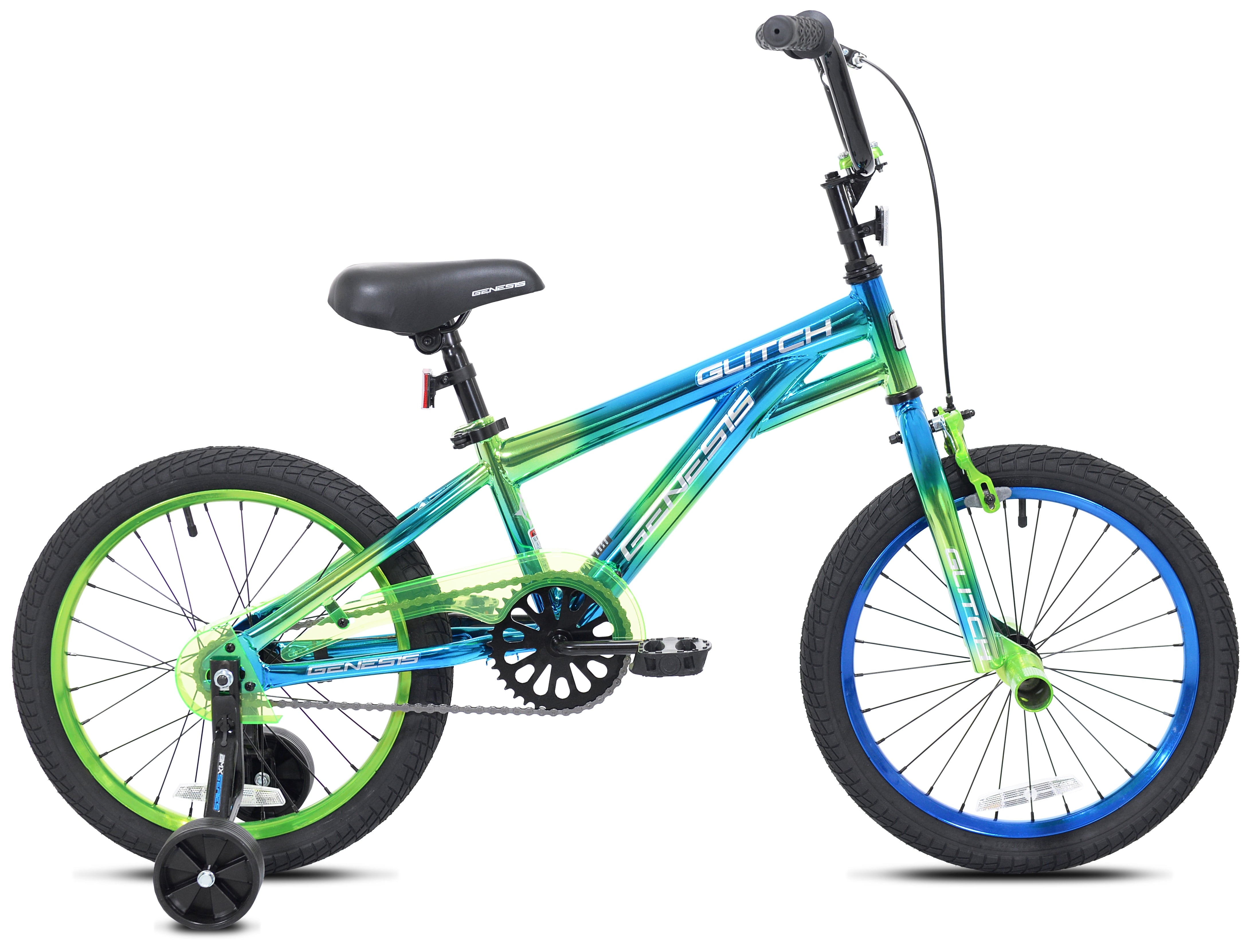 18 Glitch Boy's BMX Bike. Blue/Green