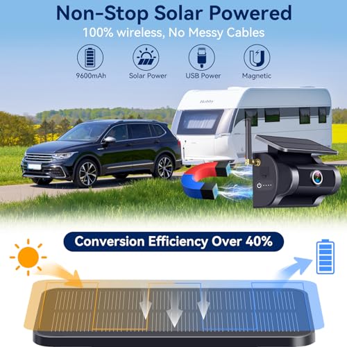 WZBB 1080P Solar Wireless Backup Camera Magnetic