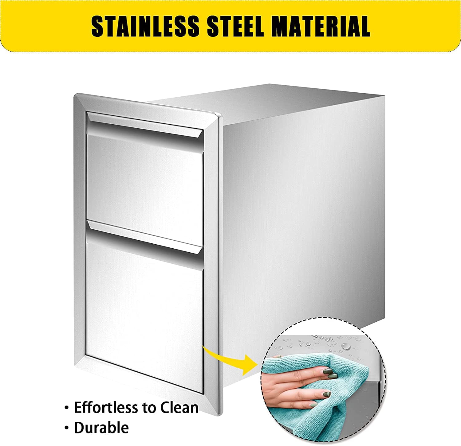 Outdoor Kitchen Door Drawer Combo 29.5 W x 21.6 H x 22.4D. Access Door/Triple Drawers with Propane Drawer and Adjustable Garbage Ring. Perfect for BBQ Island Patio Grill Station