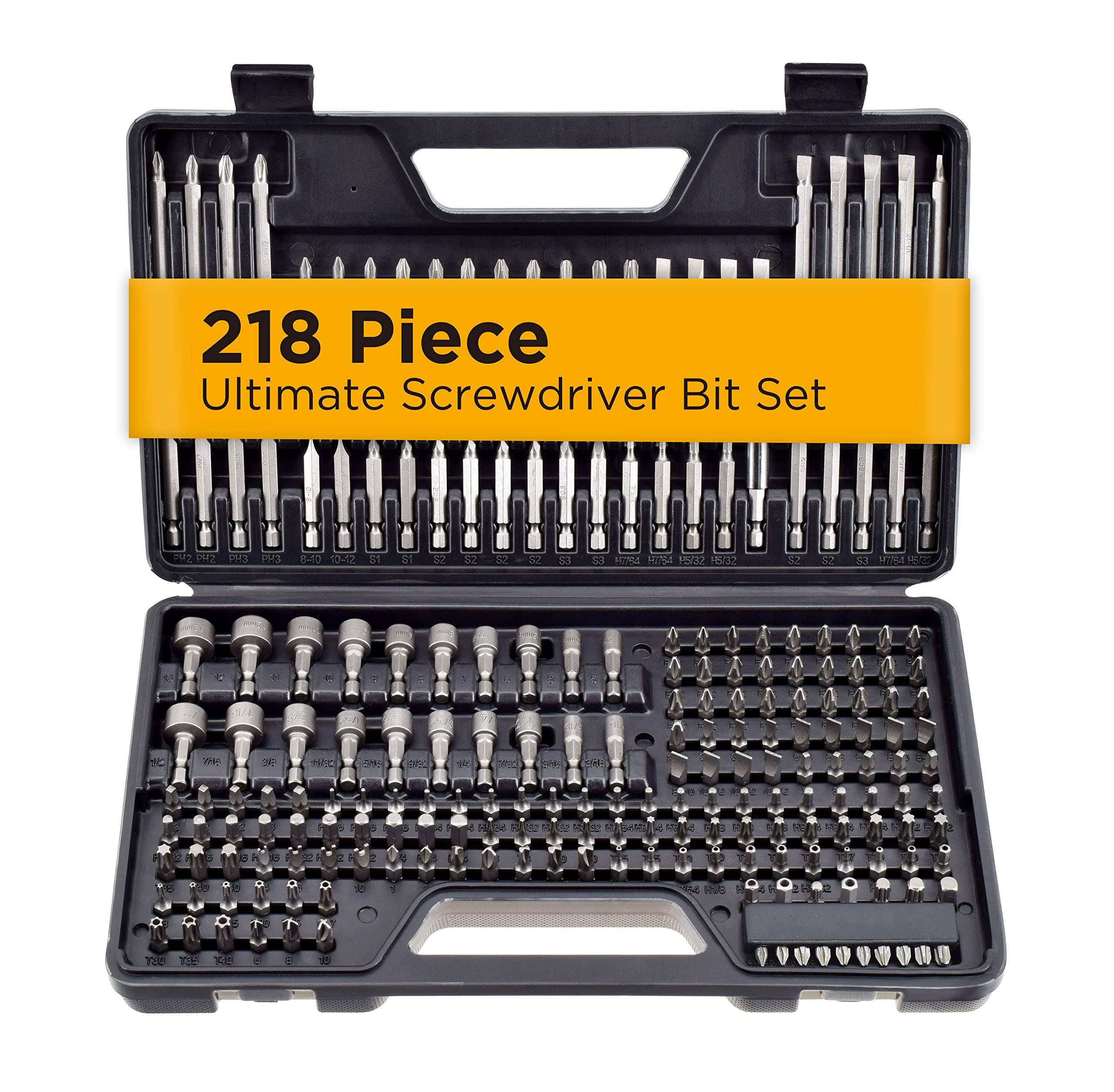 Jackson Palmer 208 Piece Ultimate Screwdriver Bit Set, High Grade Carbon Steel, Includes Hard-to-Find Security Bits