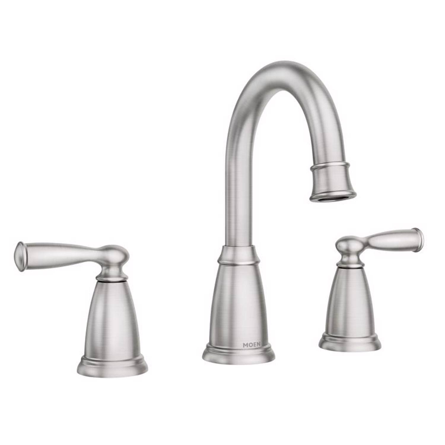 Moen Banbury Brushed Nickel Two Handle High Arc Bathroom Faucet