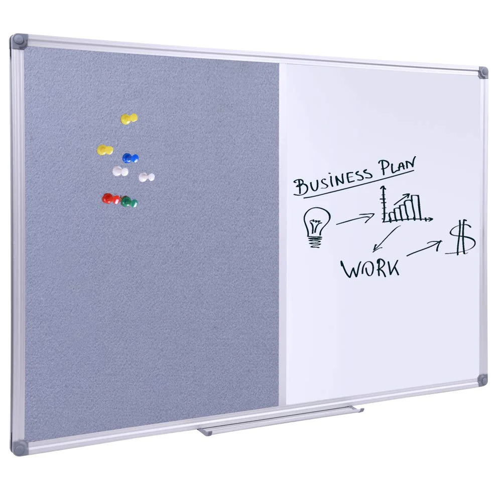 DexBoard 48 x 36 Inch Large Bulletin/Dry Erase Combo Board