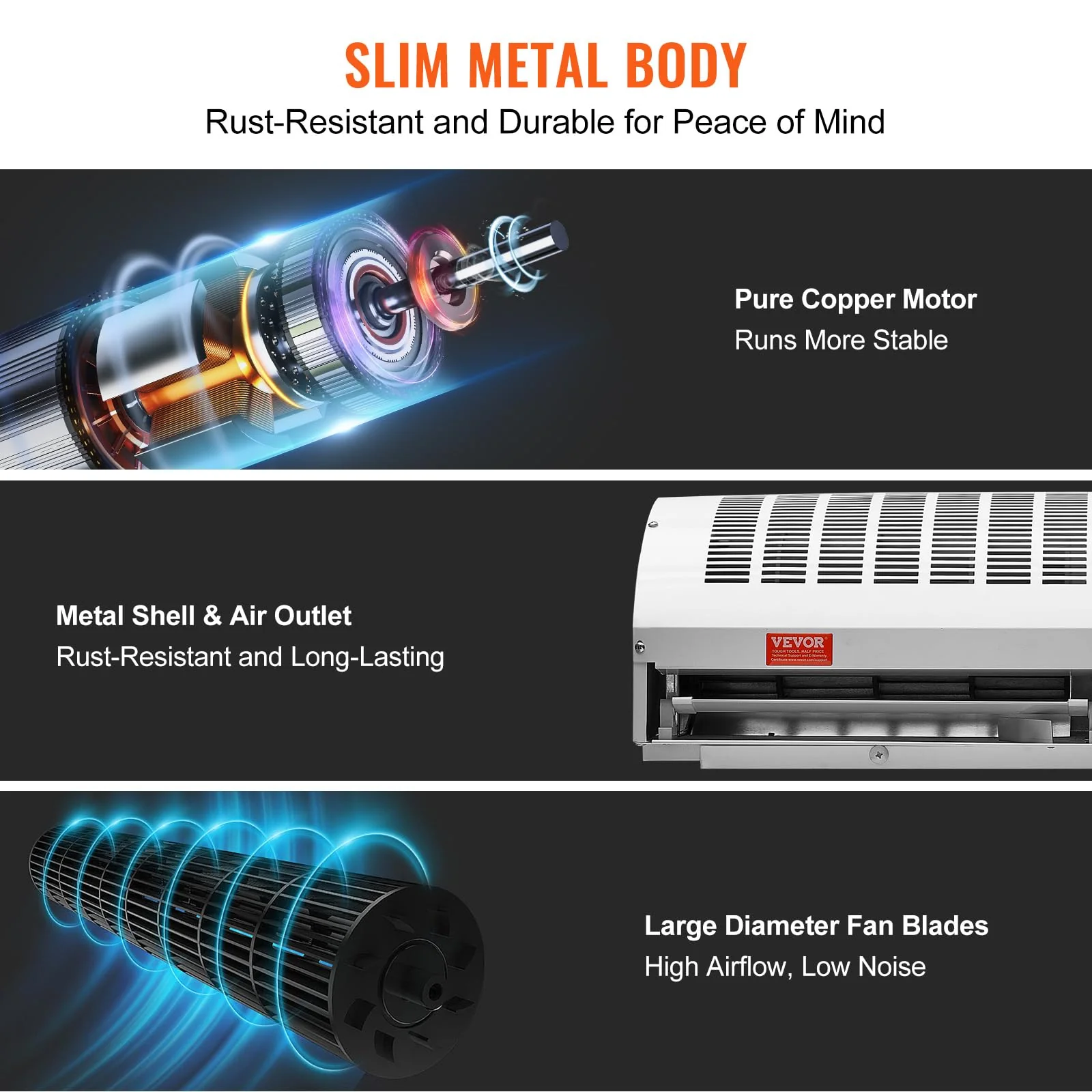 VEVOR 36 Commercial 1200CFM Indoor Air Curtain