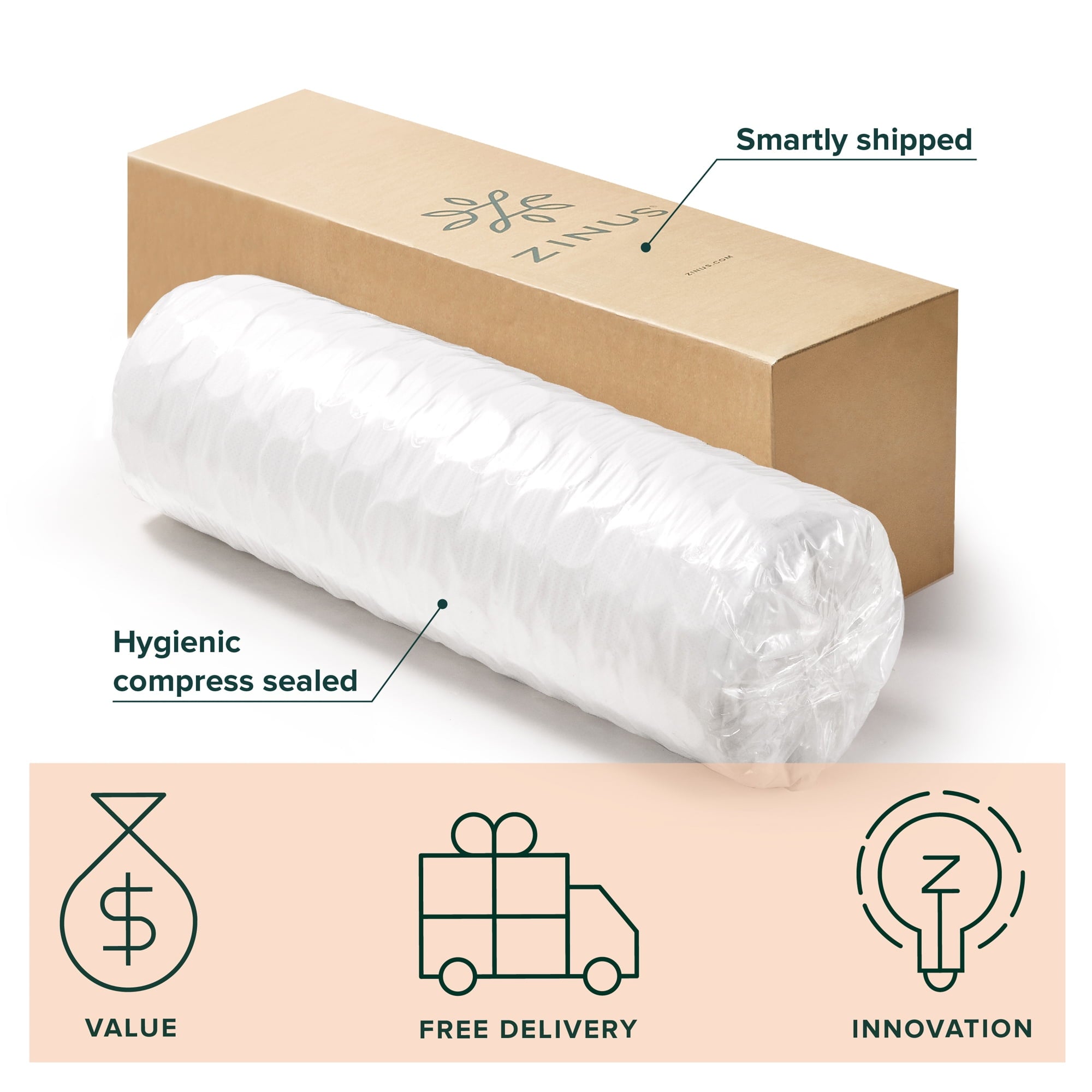 1 by Zinus 10�� Gel-Infused Memory Foam & Spring Mattress. Queen