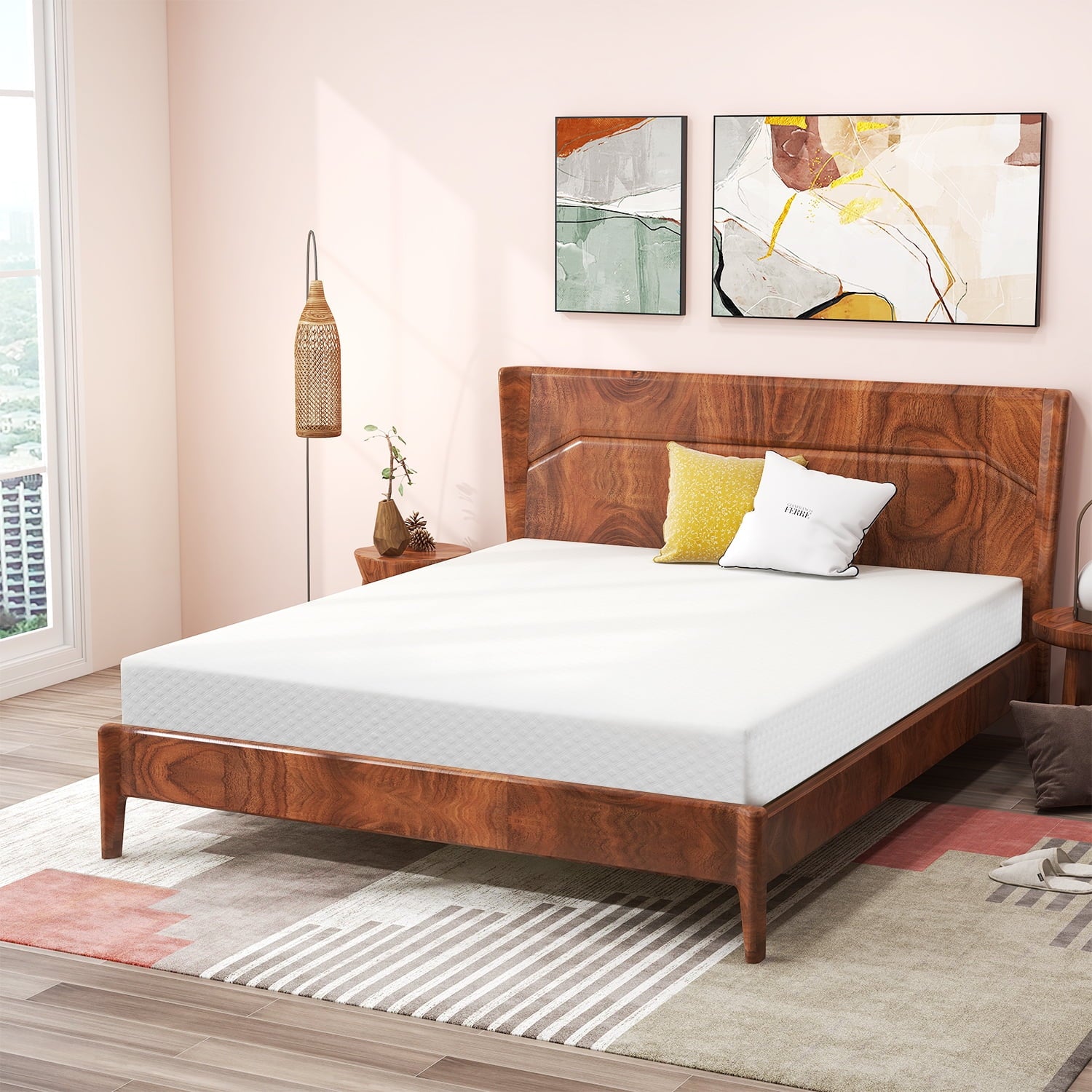 Mattress. 8 Gel Memory Foam Mattress with Removable Cover Mattress in a Box Medium Firm Mattress