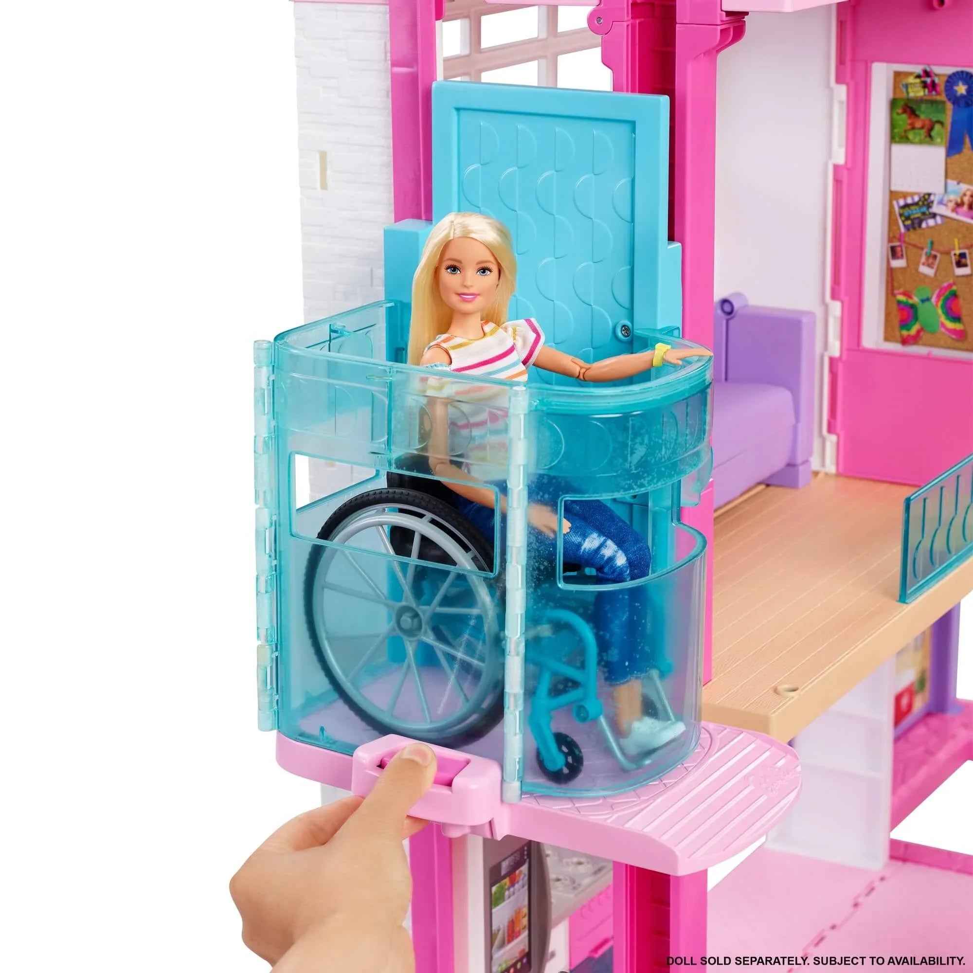 Barbie Dreamhouse Dollhouse with Wheelchair Accessible Elevator - MadeInUSA