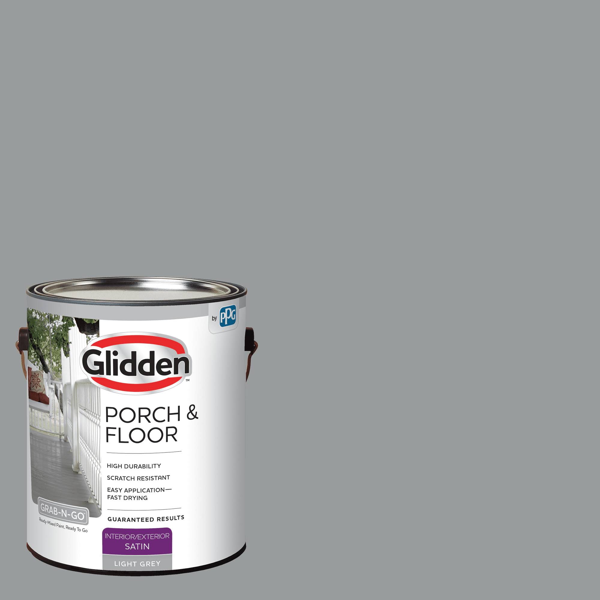 Glidden Porch & Floor Satin Light Gray Interior/Exterior Paint 1 Gal
