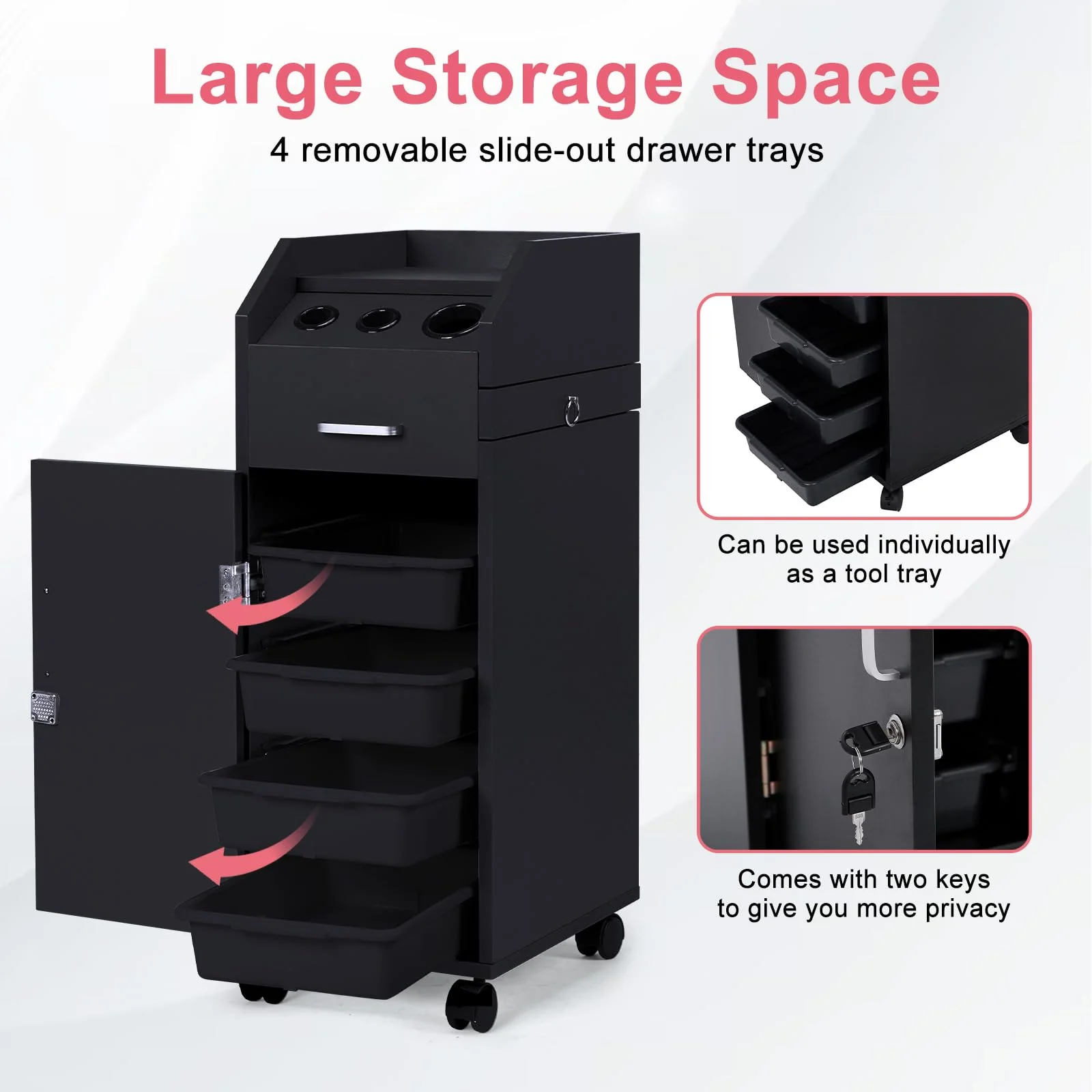 Winado Hair Salon Storage Cart with Wheels