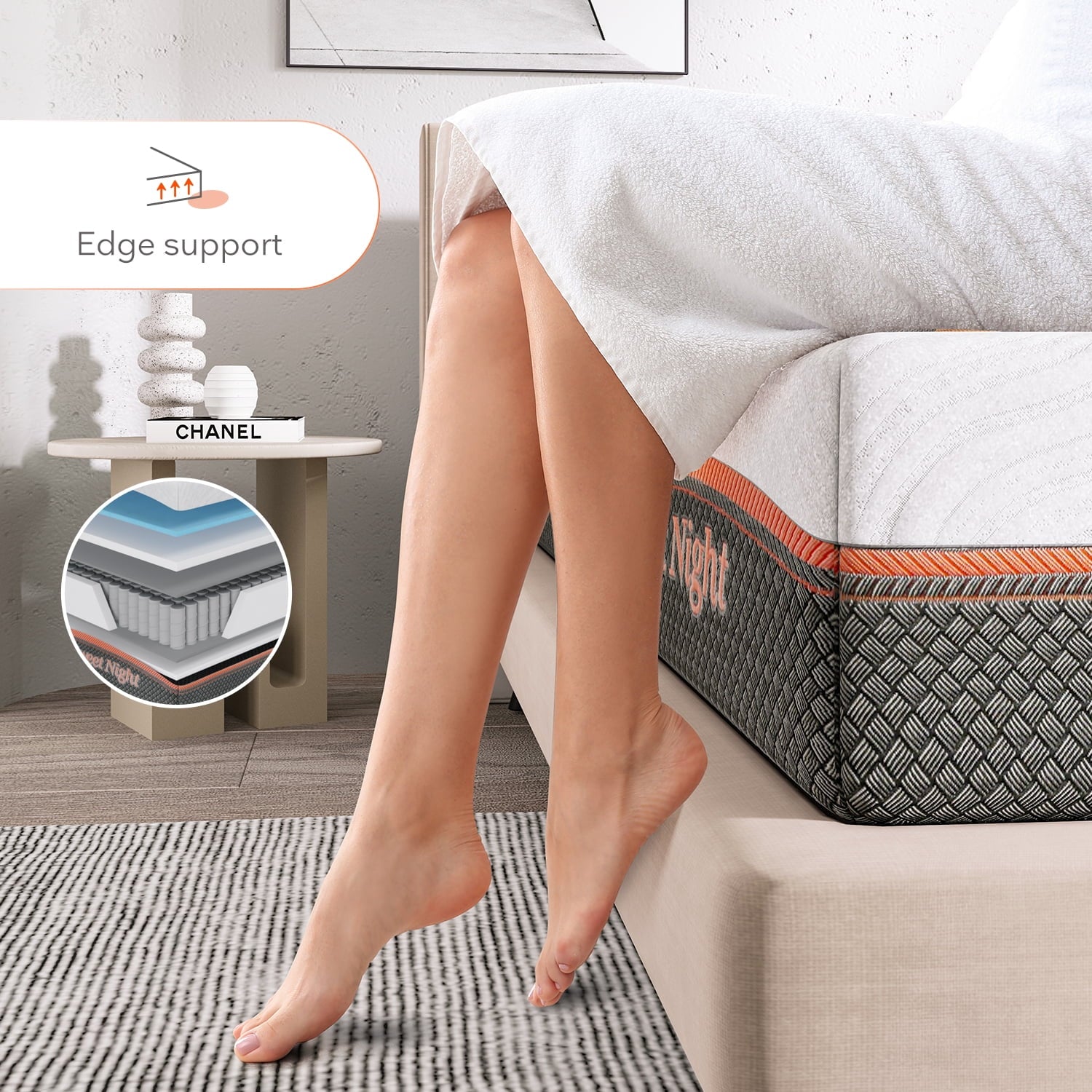 10 Inch Cooling Gel Infused Memory Foam Mattresses Pocket Spring Hybrid Mattresses. Queen Mattresses