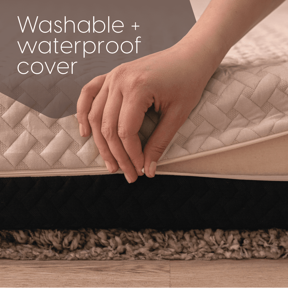 Dual Sided Premium Memory Foam Tri Folding Mattress. Waterproof Washable Cover. Size: Cot 75x31x6