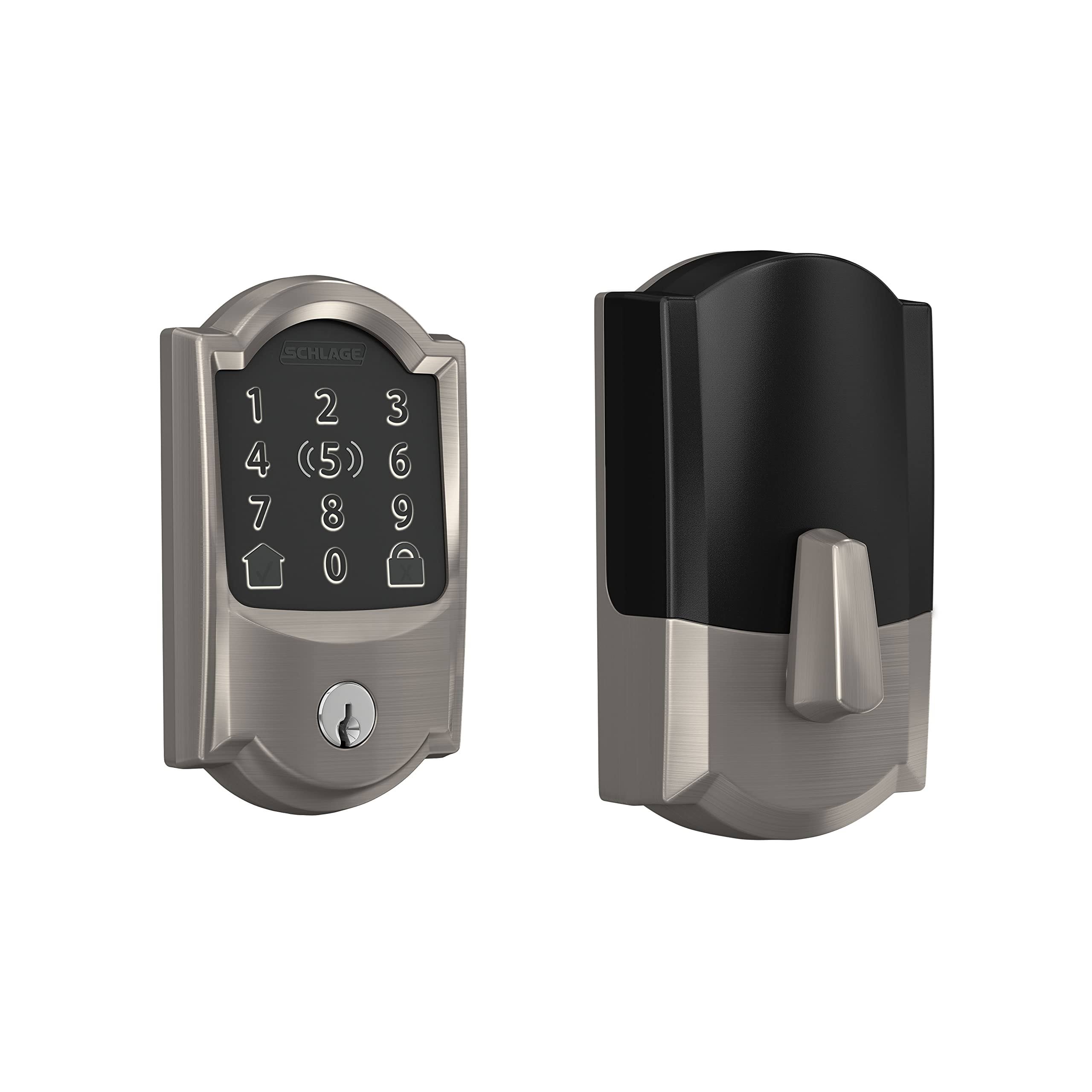Schlage BE499WBCAM619 Encode Plus Camelot Touchscreen Electronic Deadbolt with WiFi - Satin Nickel