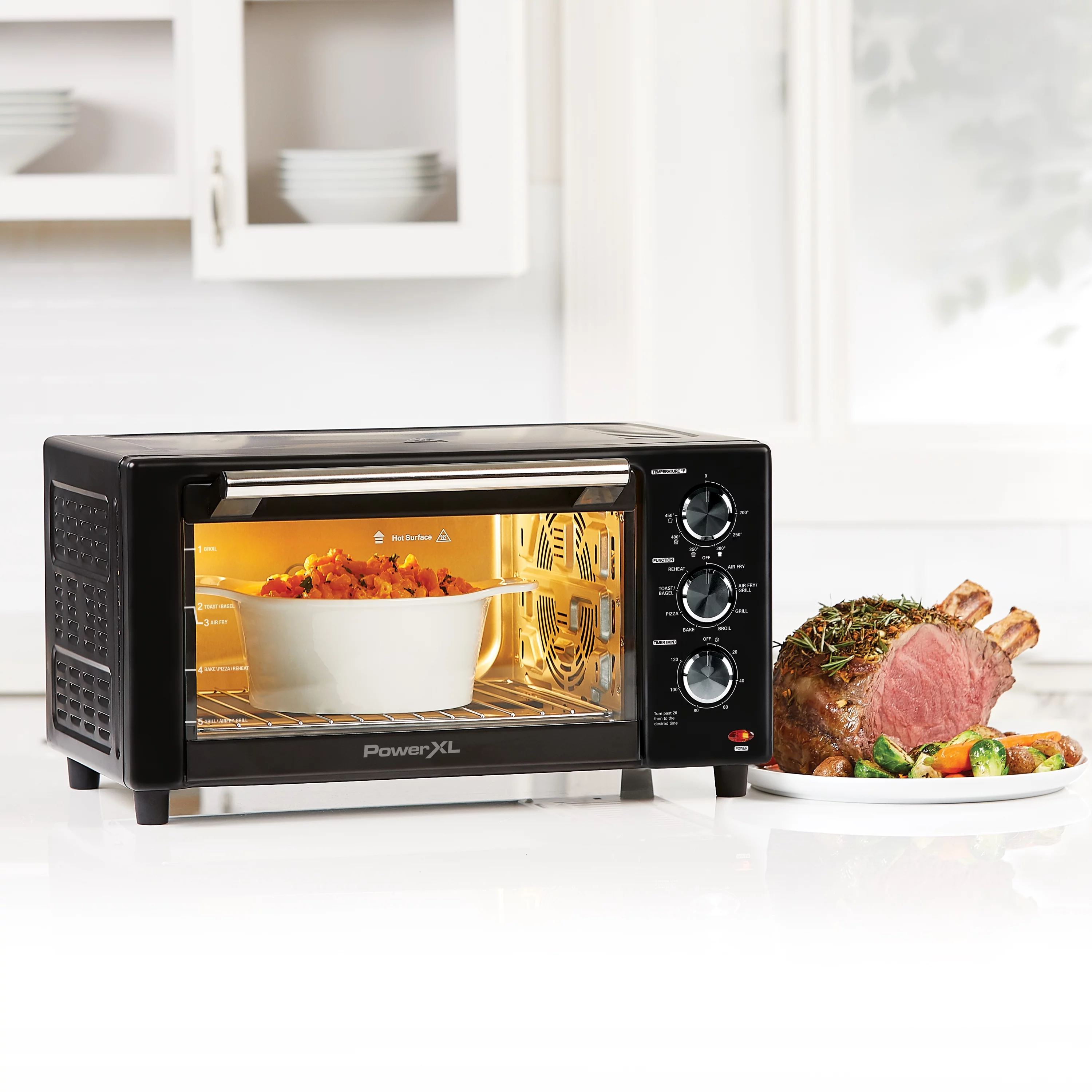 PowerXL Air Fryer Grill Plus. Toaster Oven. Black. 1500 Watts - MadeInUSA