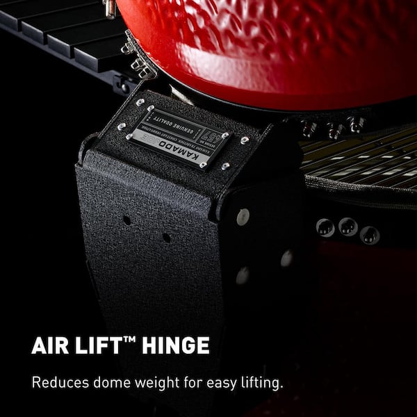 Big Joe II 24 in. Charcoal Grill in Red with Cart. Side Shelves. Grate Gripper. and Ash Tool