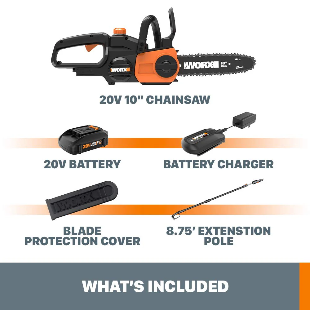 Worx 20V Power Share 10 Cordless Pole/Chain Saw