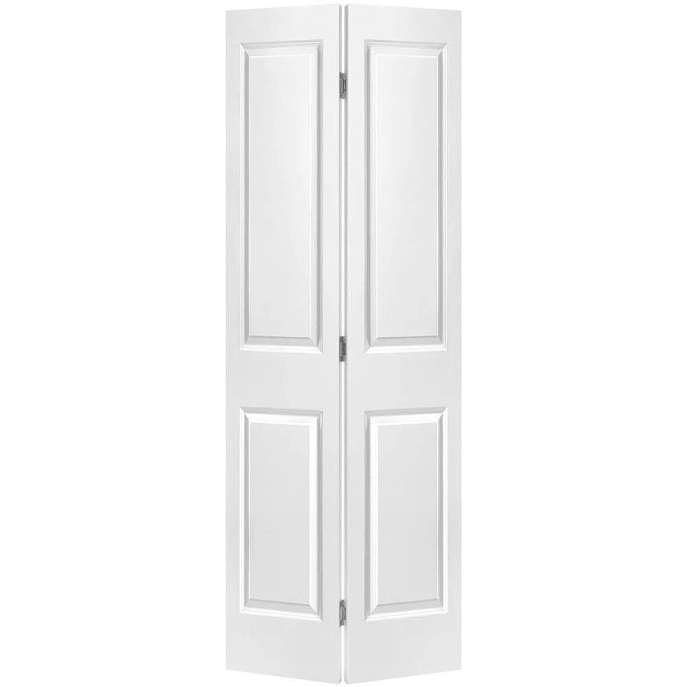 Masonite 30 in. x 80 in. 2 Panel Square Top Primed White Hollow-Core Composite Bi-Fold Interior Door