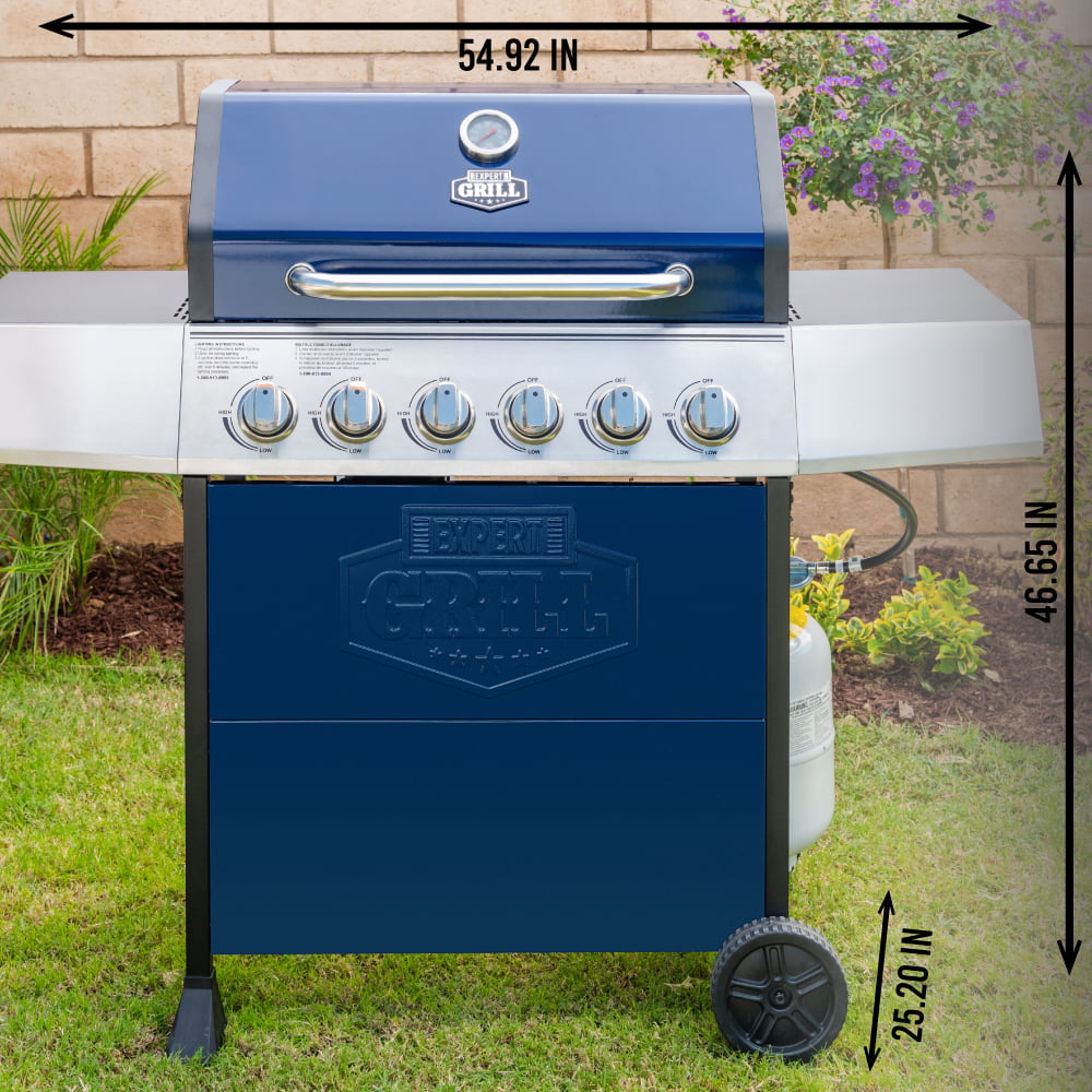 Grill 6 Burner Propane Gas Grill in Blue