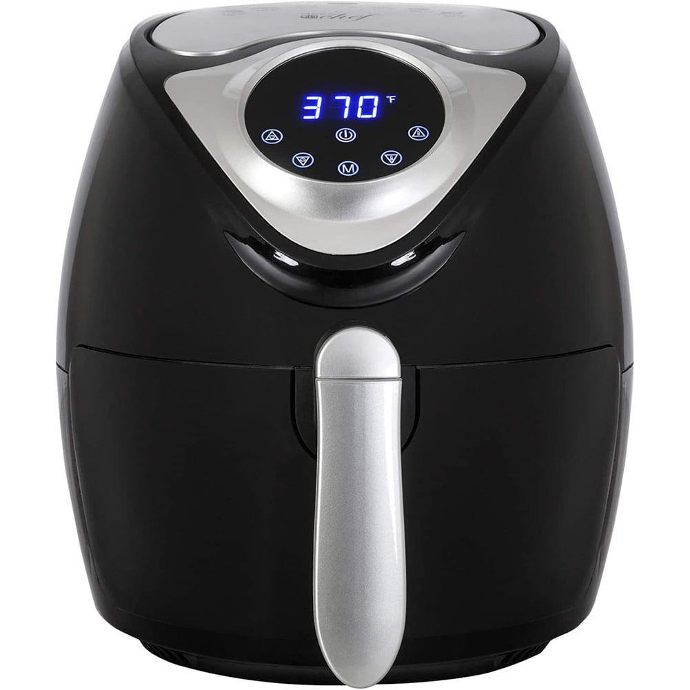 14.5 Cup 3.7 Qt Digital Air Fryer Cooker With 7 Smart Programs. Led Touch Screen. Oil-Less Non-Stick Coated Basket. Timer Counter Top. Healthy Kitchen Safe Frying Station With Cook Book