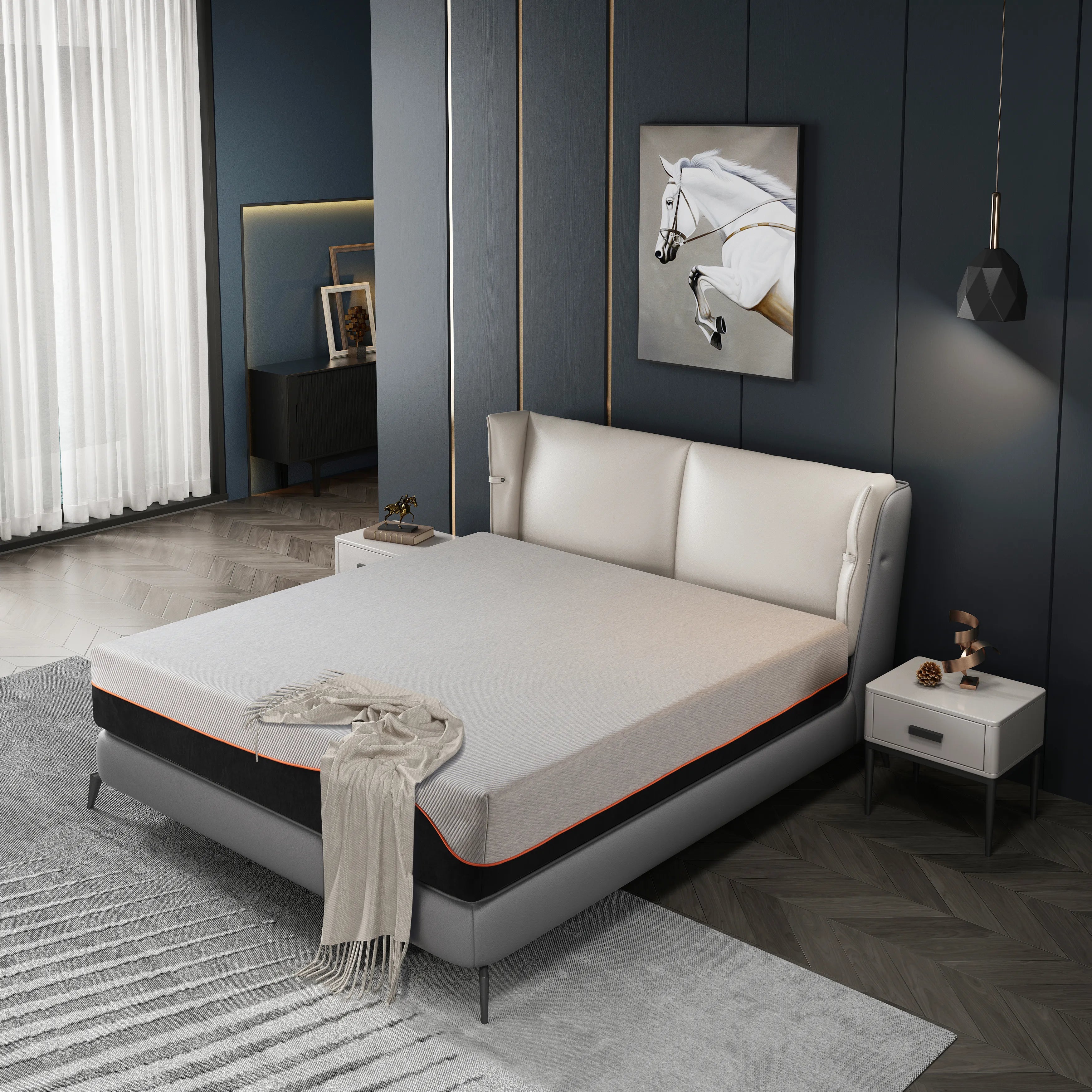 12 inch Hybrid Mattress in a Box Medium-Firm Queen Mattress with Gel Memory Foam for Pressure Relief