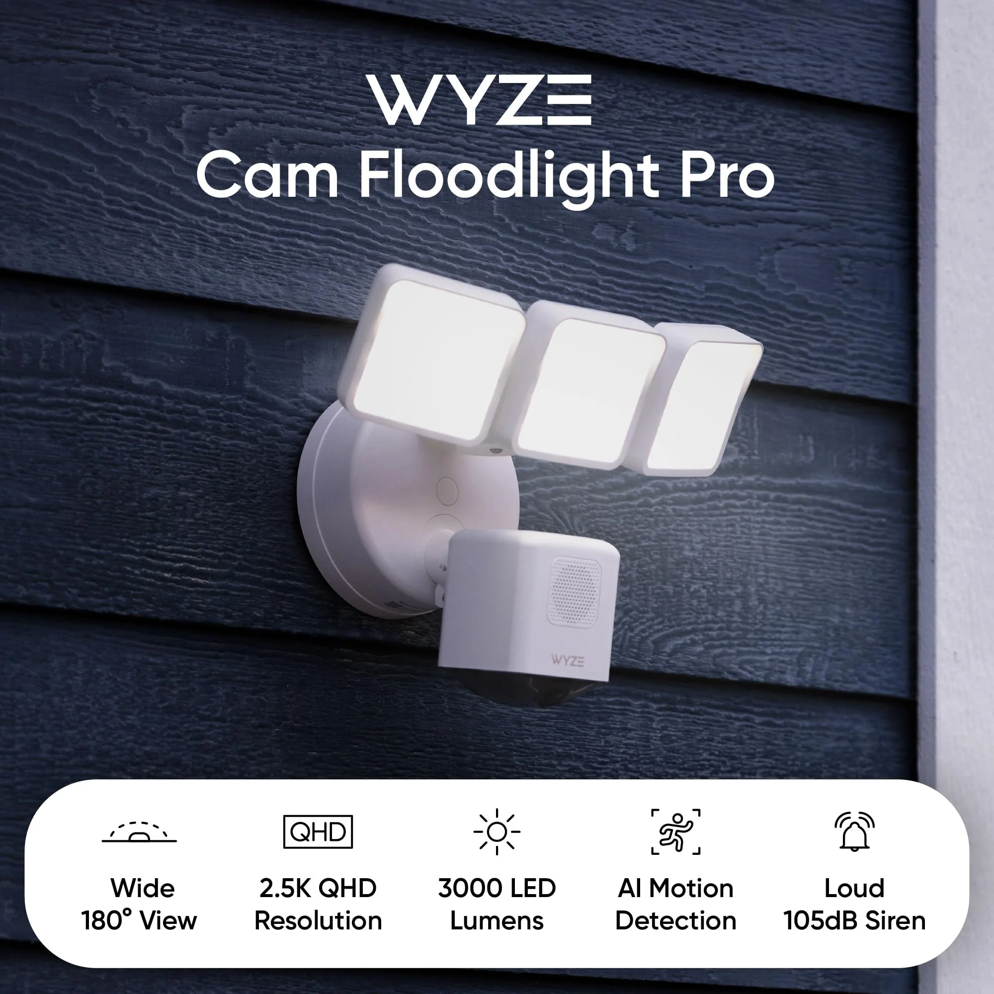 WYZE Wired Floodlight Camera Pro. 180?? Wide View for Home