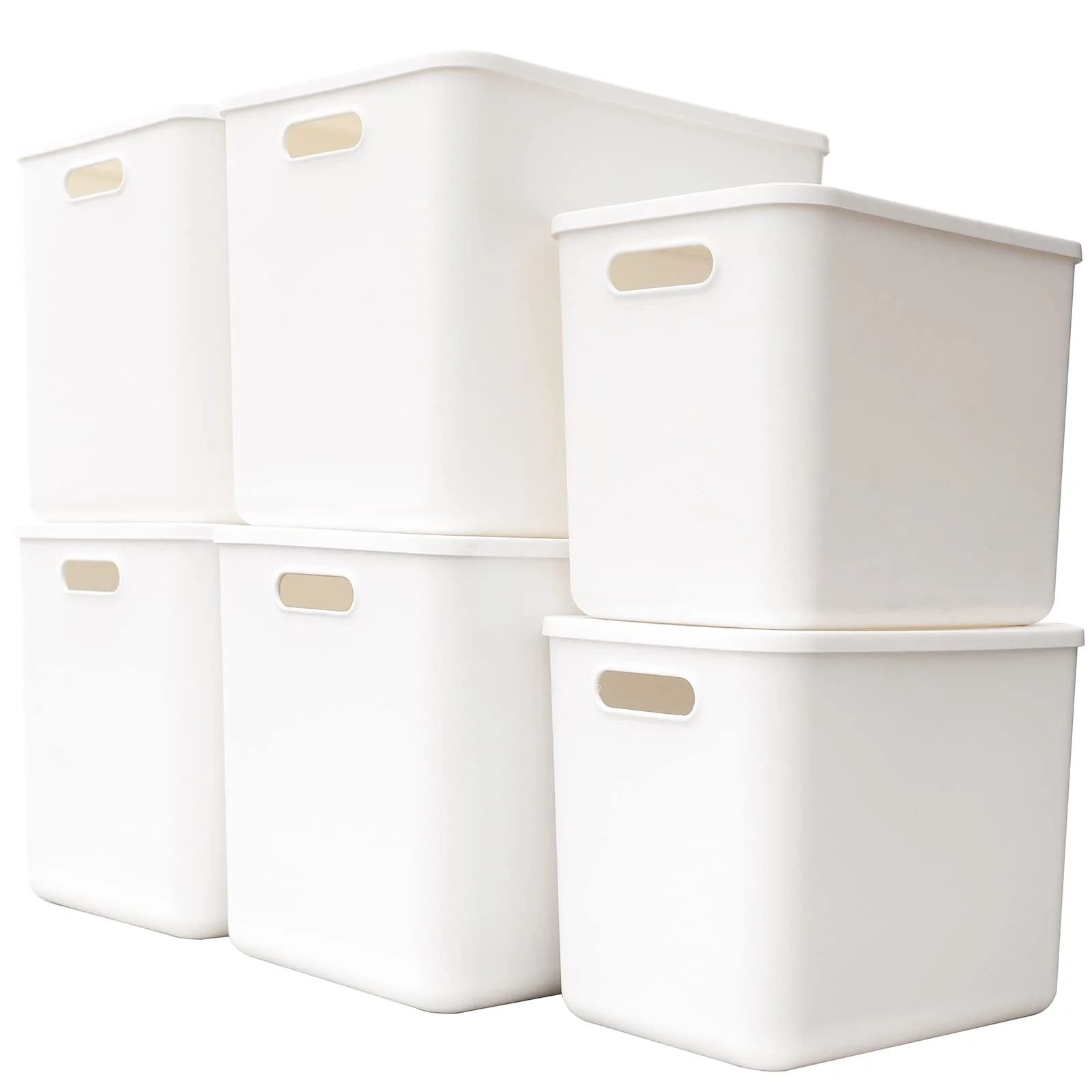 Yishyfier 6-Pack Plastic Storage Baskets Bins Boxes