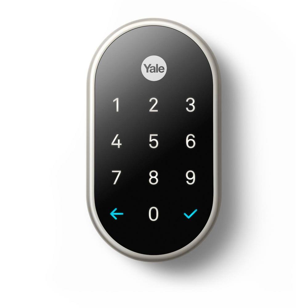 Nest x Yale - Smart Lock Wi-Fi Replacement Deadbolt with App/Keypad/Voice Assistant Access - Satin Nickel