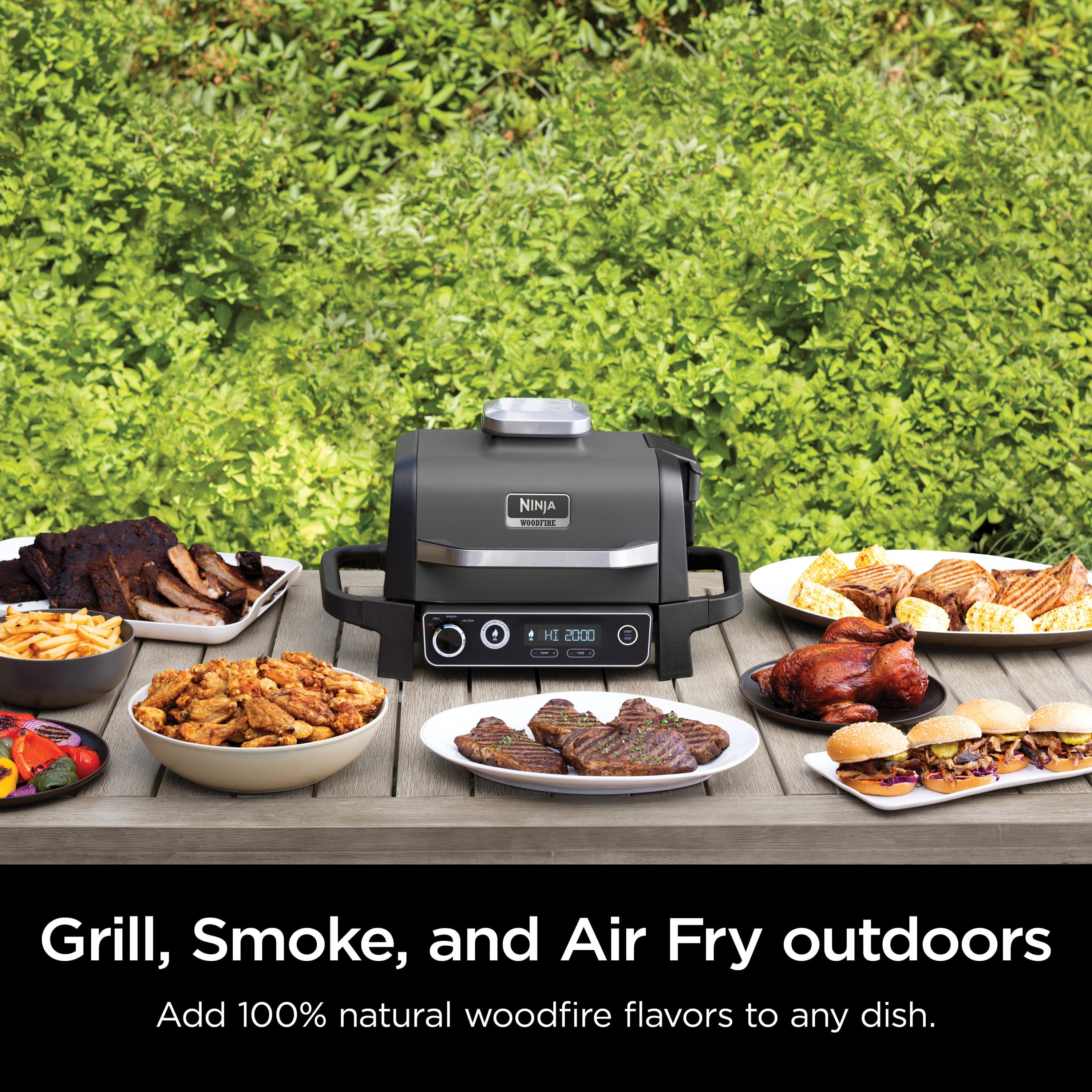 Woodfire Outdoor Grill & Smoker. 3-in-1 Master Grill. BBQ Smoker. & Outdoor Air Fryer with Woodfire Technology. OG700