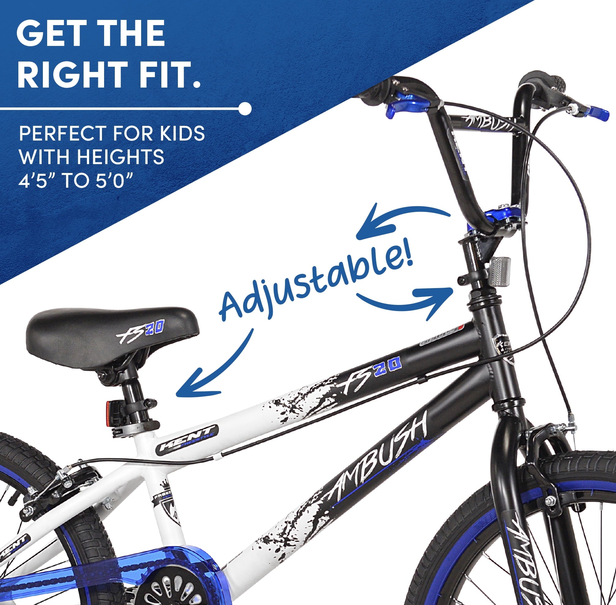 Bicycles 20 Boy's Ambush BMX Bike. Black/Blue