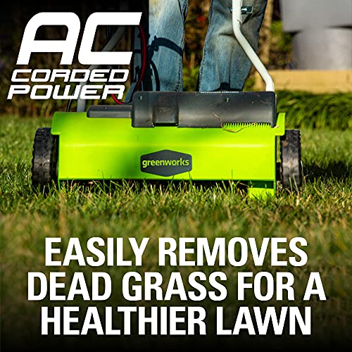 Greenworks 10 Amp 14 Corded Electric Dethatcher (Stainless Steel Tines)