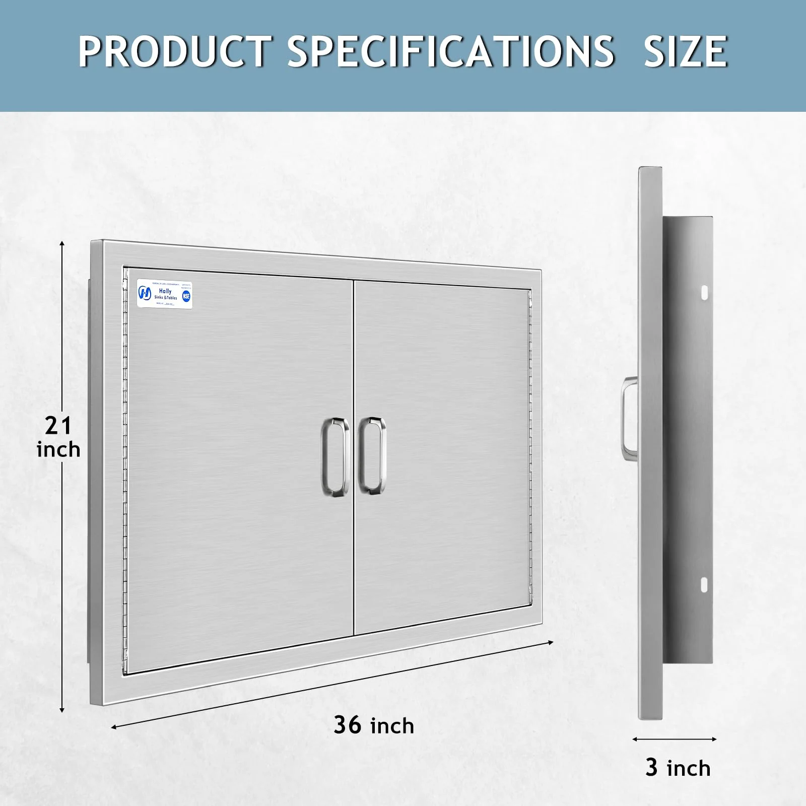 Hally BBQ Stainless Steel Access Door 36 W x 21 H