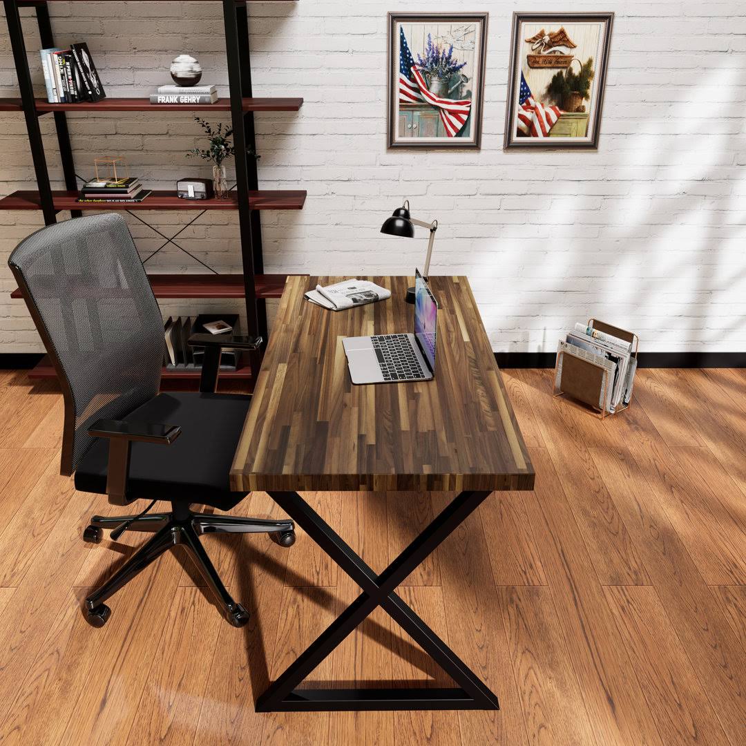 CONSDAN Butcher Block Counter Top, Walnut Solid Hardwood Countertop, Wood Slabs for Kitchen, Reversible, Both Side Polished, Prefinished with