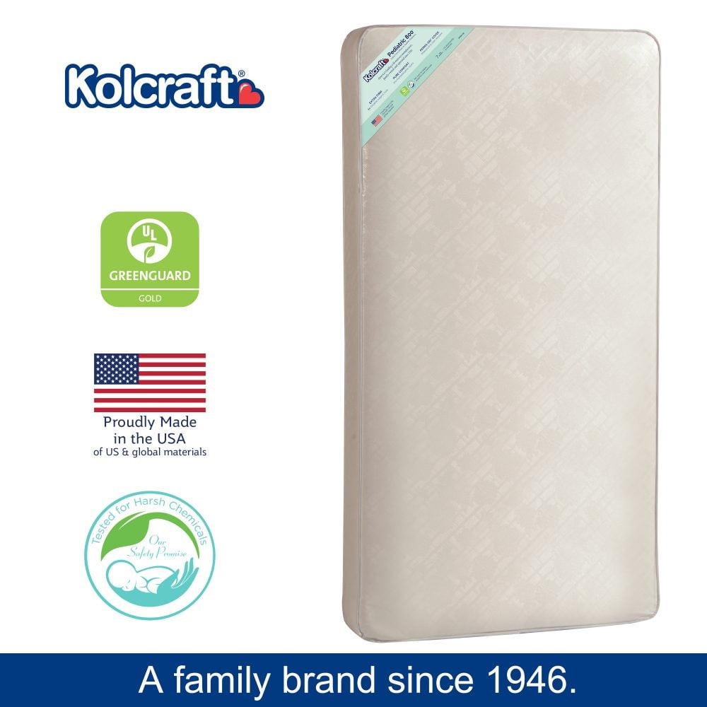 Pediatric 800 Extra Firm Ultra Deluxe. 80 Coil Crib and Toddler Mattress. White