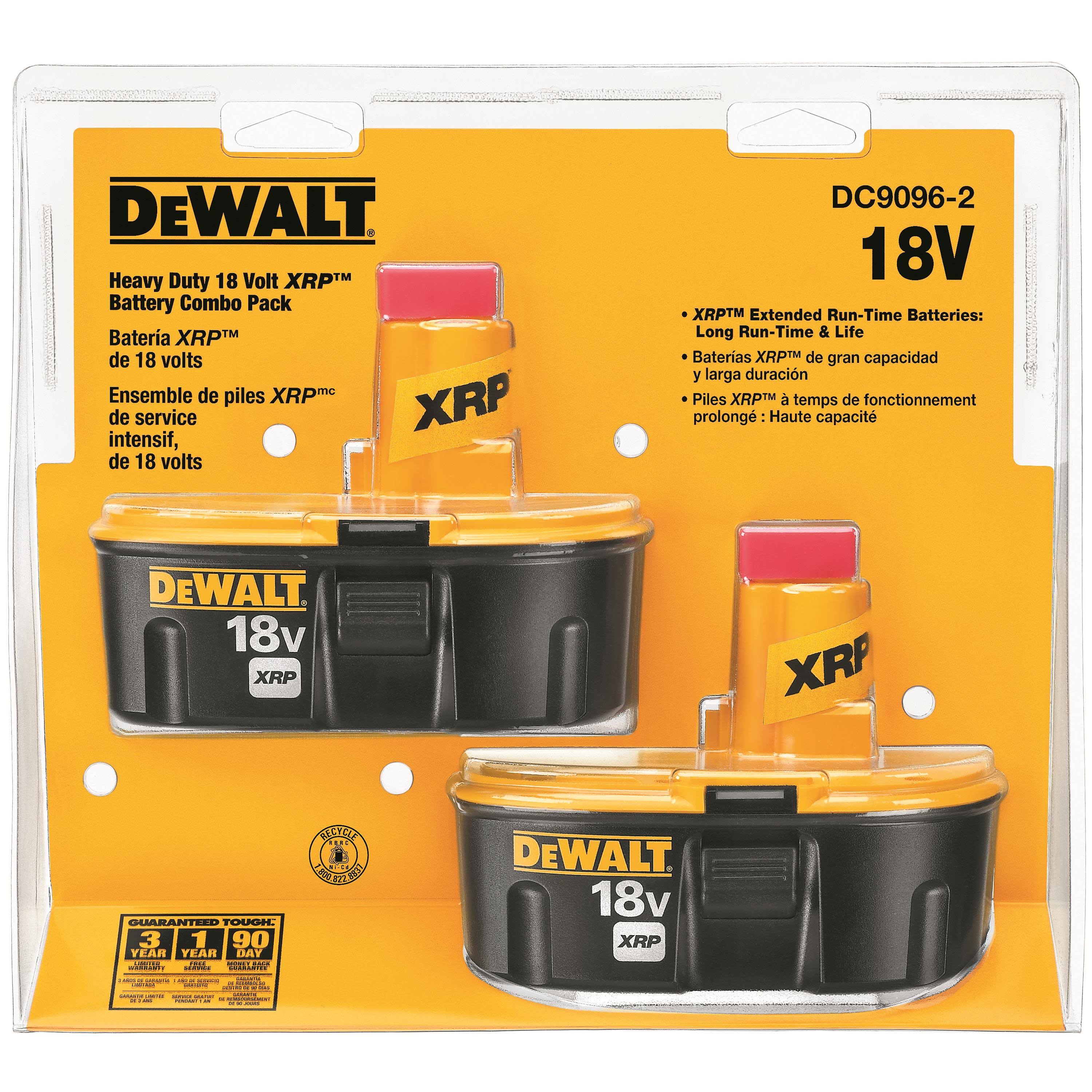 DEWALT 18-Volt xRP NiCd Extended Runtime Pack 2.4 Ah Battery (2-Pack)