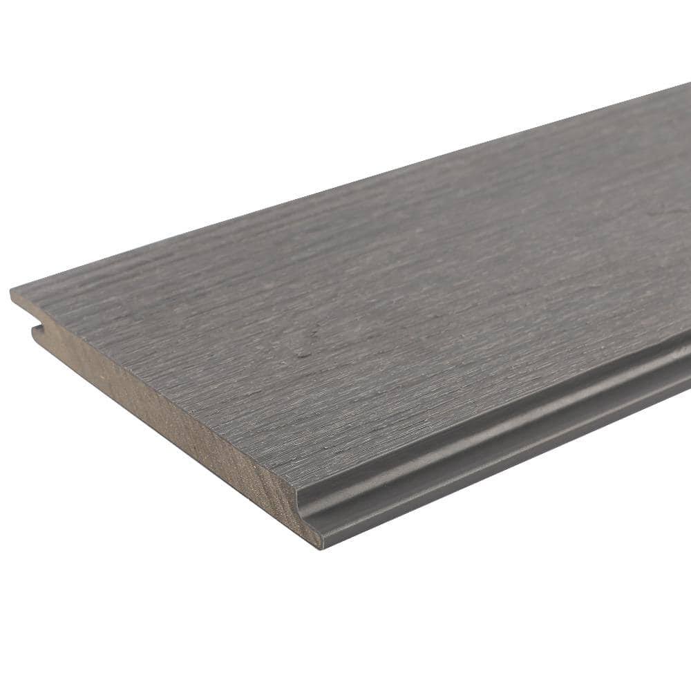 NewTechWood All Weather System 0.5 in. x 5.5 in. x 96 in. Composite Siding Board in Westminster Gray